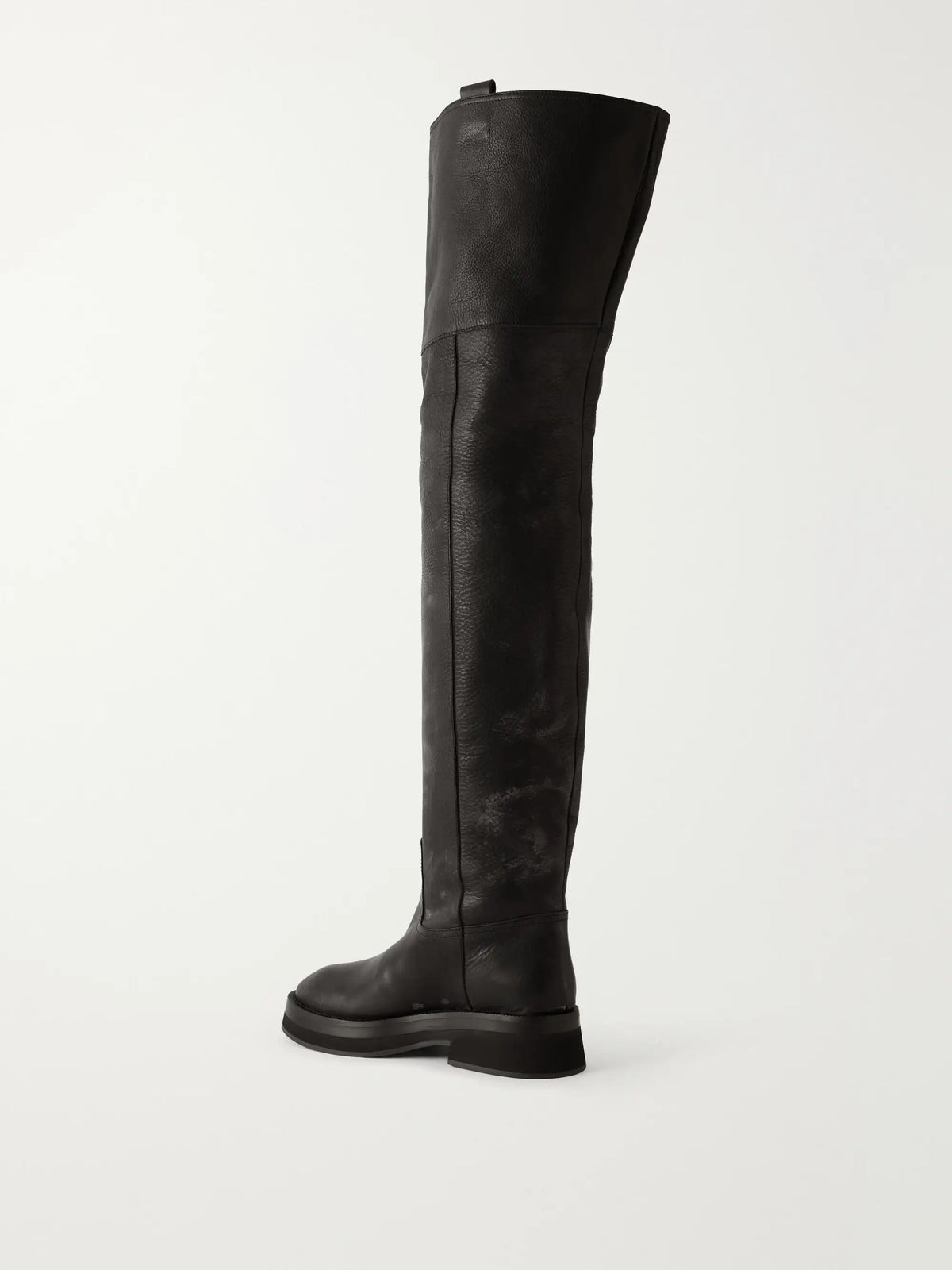 Paris Texas Distressed Paneled Full-grain Leather Over-the-knee Boots