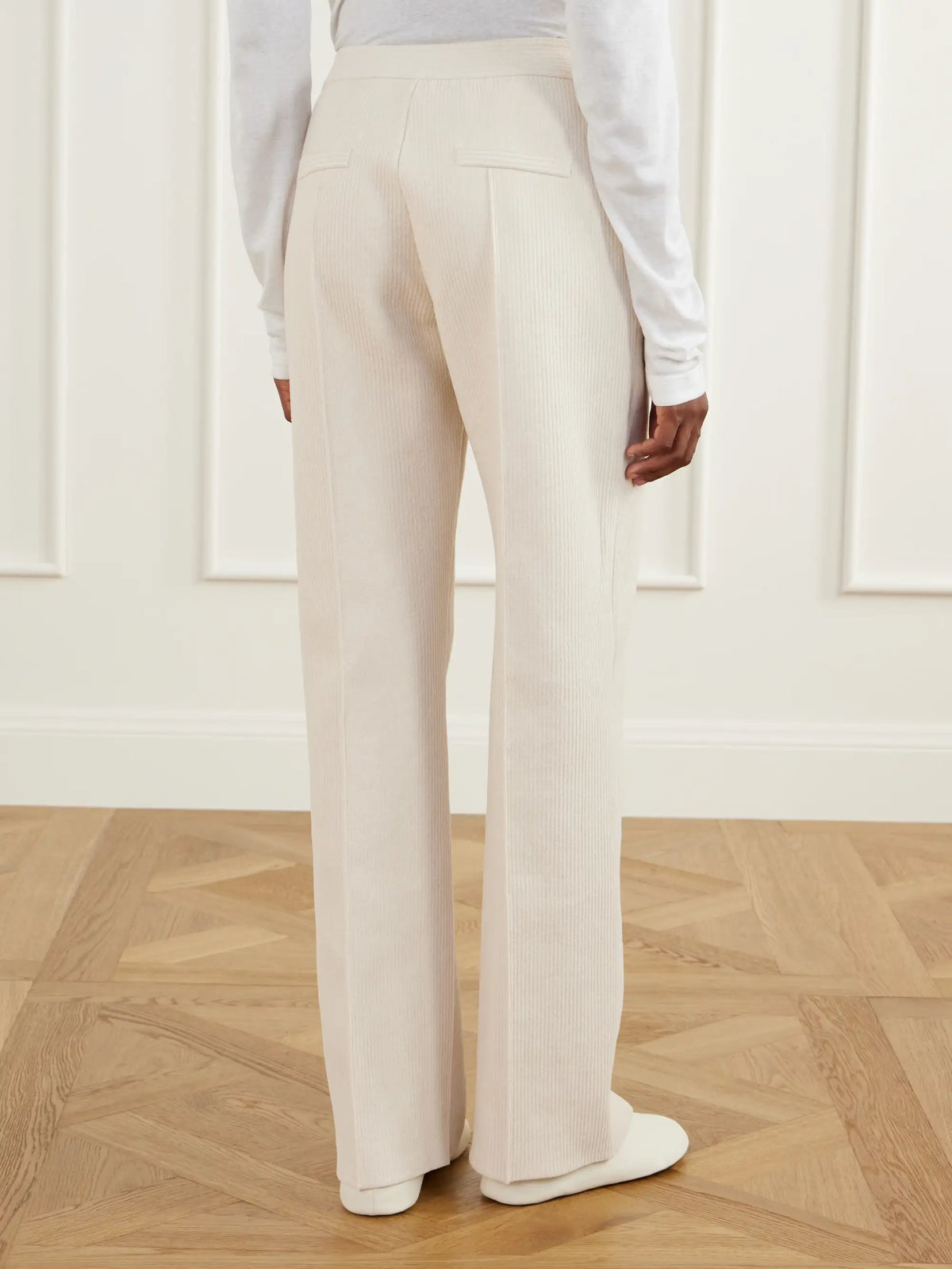 HIGH SPORT Evie Pintucked Cotton-blend Corduroy Wide-leg Pants