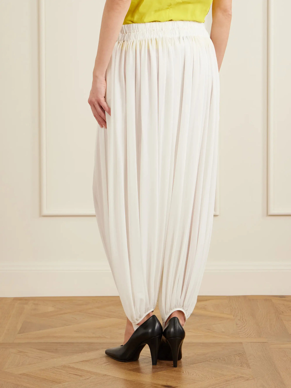 Shirred Silk-blend Georgette Balloon Pants