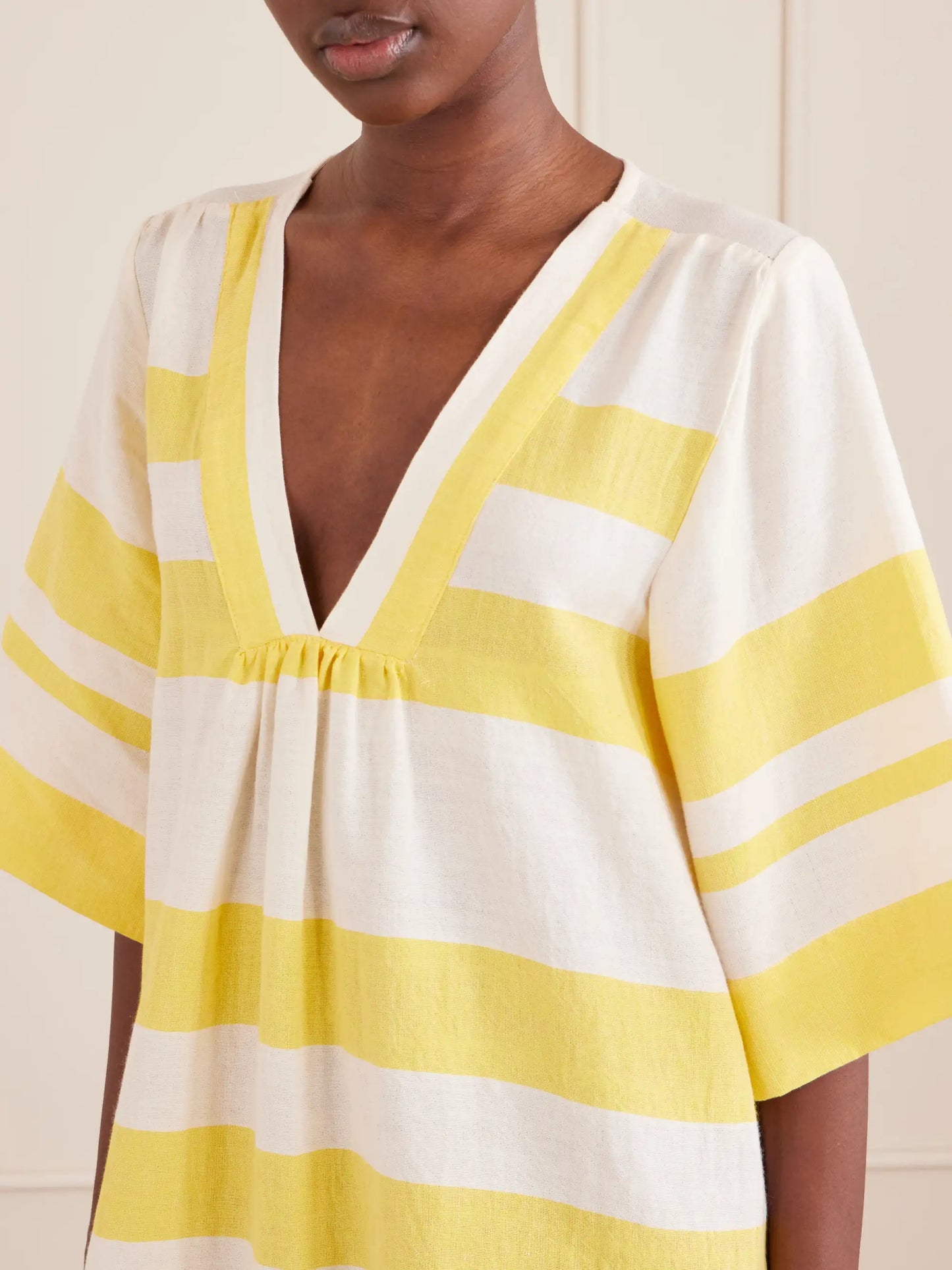 Belkis Striped Cotton Kaftan