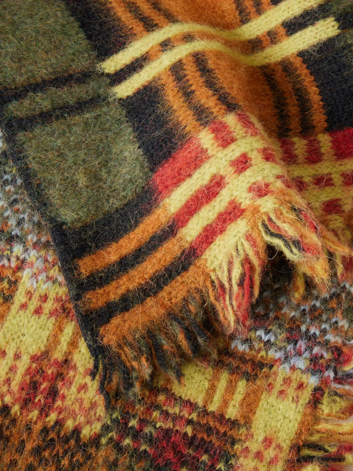 Dries Van Noten Fringe-trimmed Checked Brushed Wool-blend Scarf