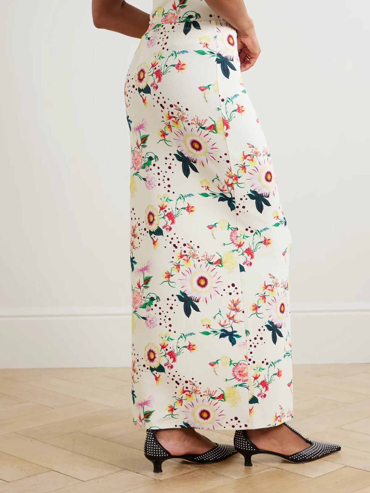 Floral-print Jersey Midi Skirt