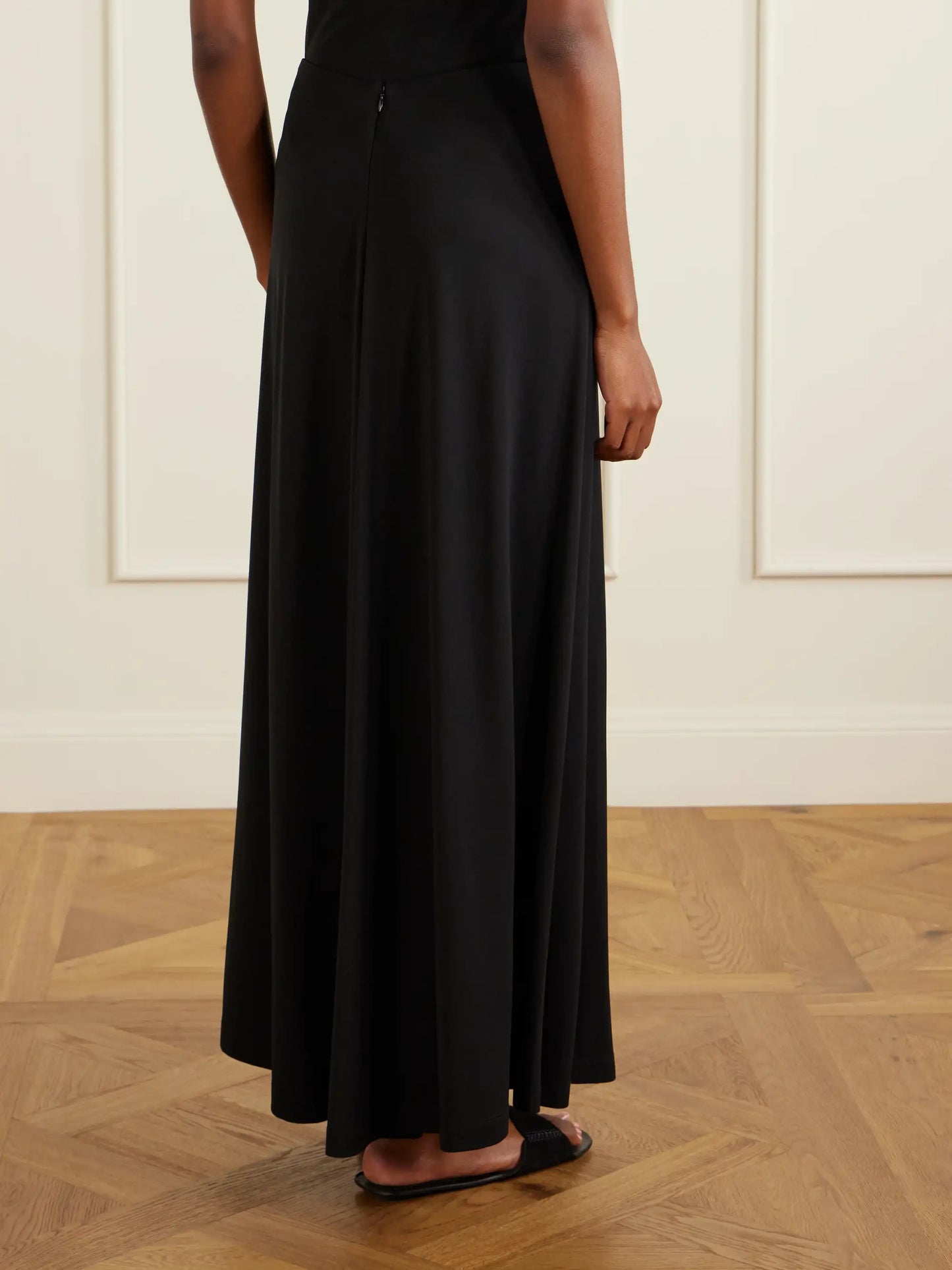 Draped Jersey Maxi Skirt