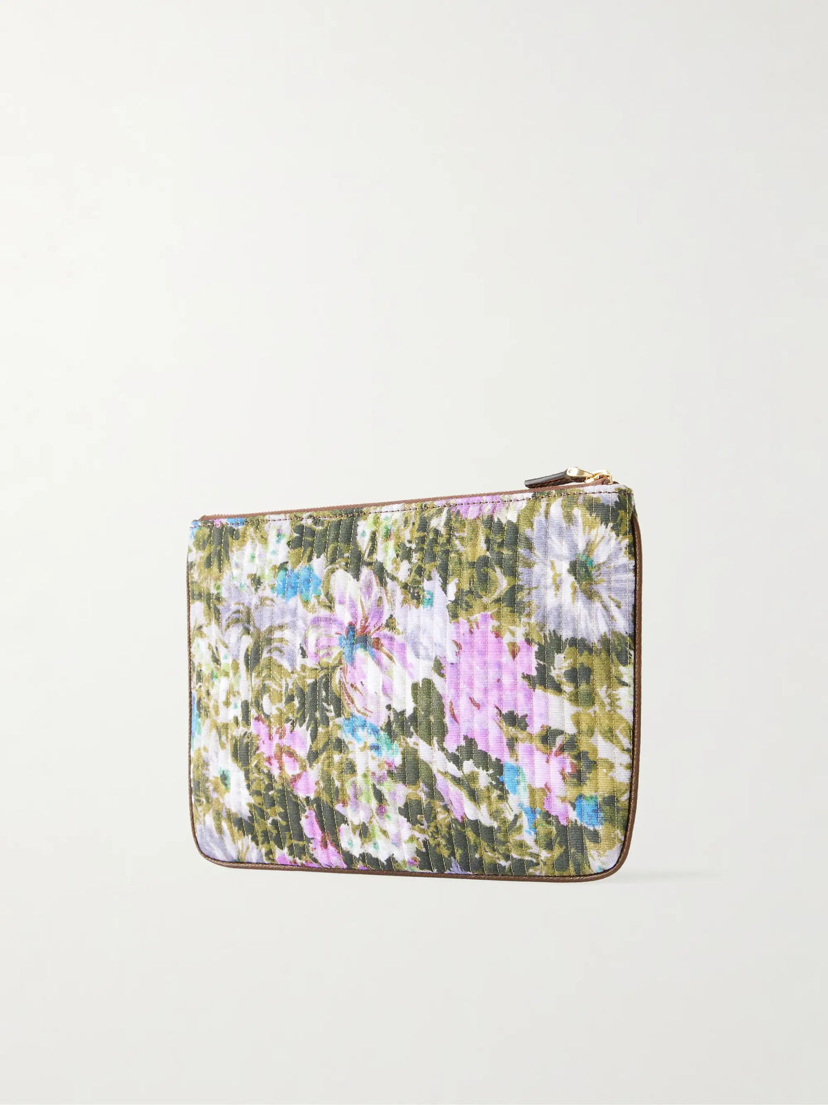 Valentino Garavani Vlogo-embellished Medium Leather-trimmed Quilted Floral-jacquard Clutch