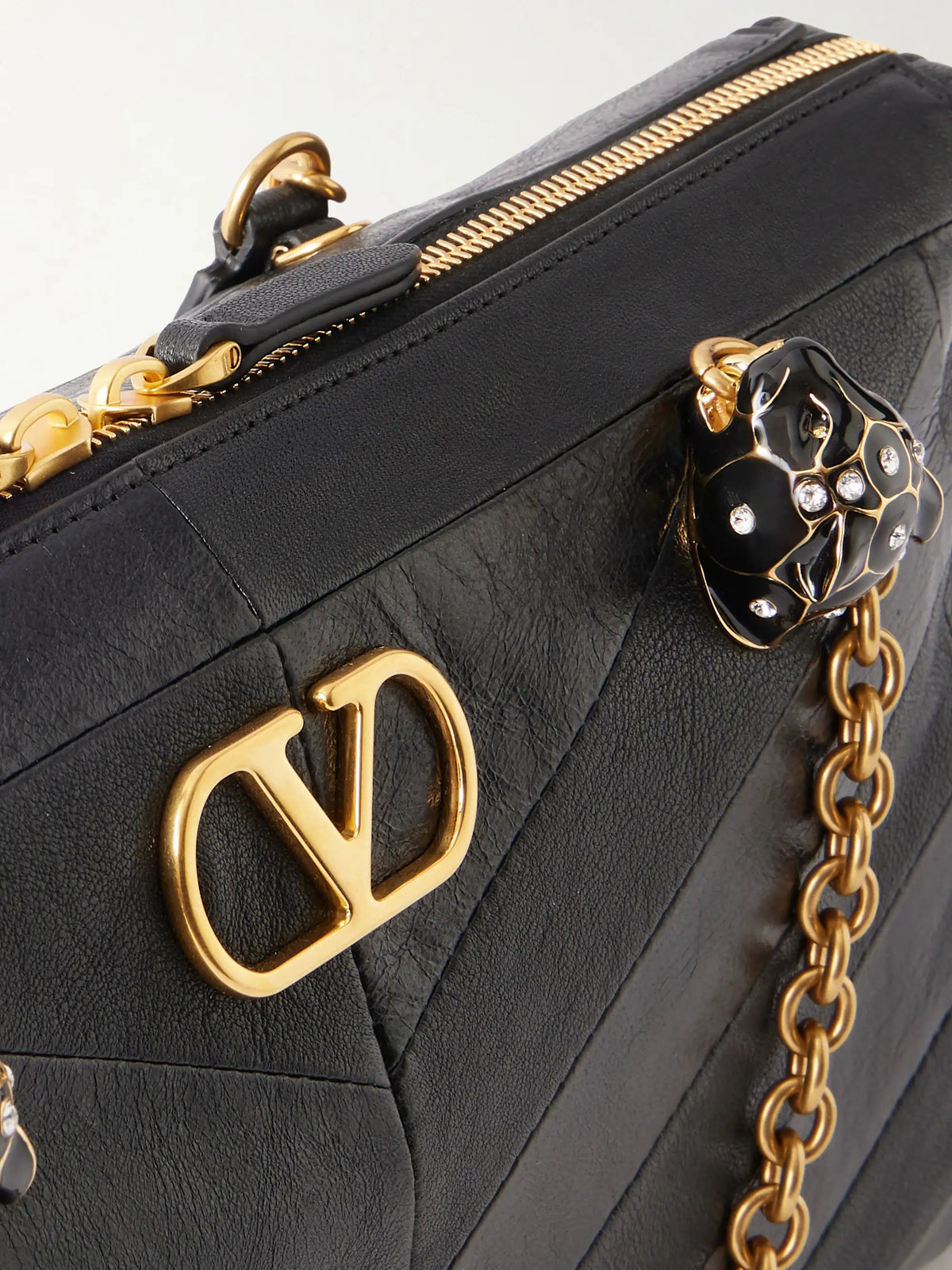Panthea Embellished Leather Medium Shoulder Bag