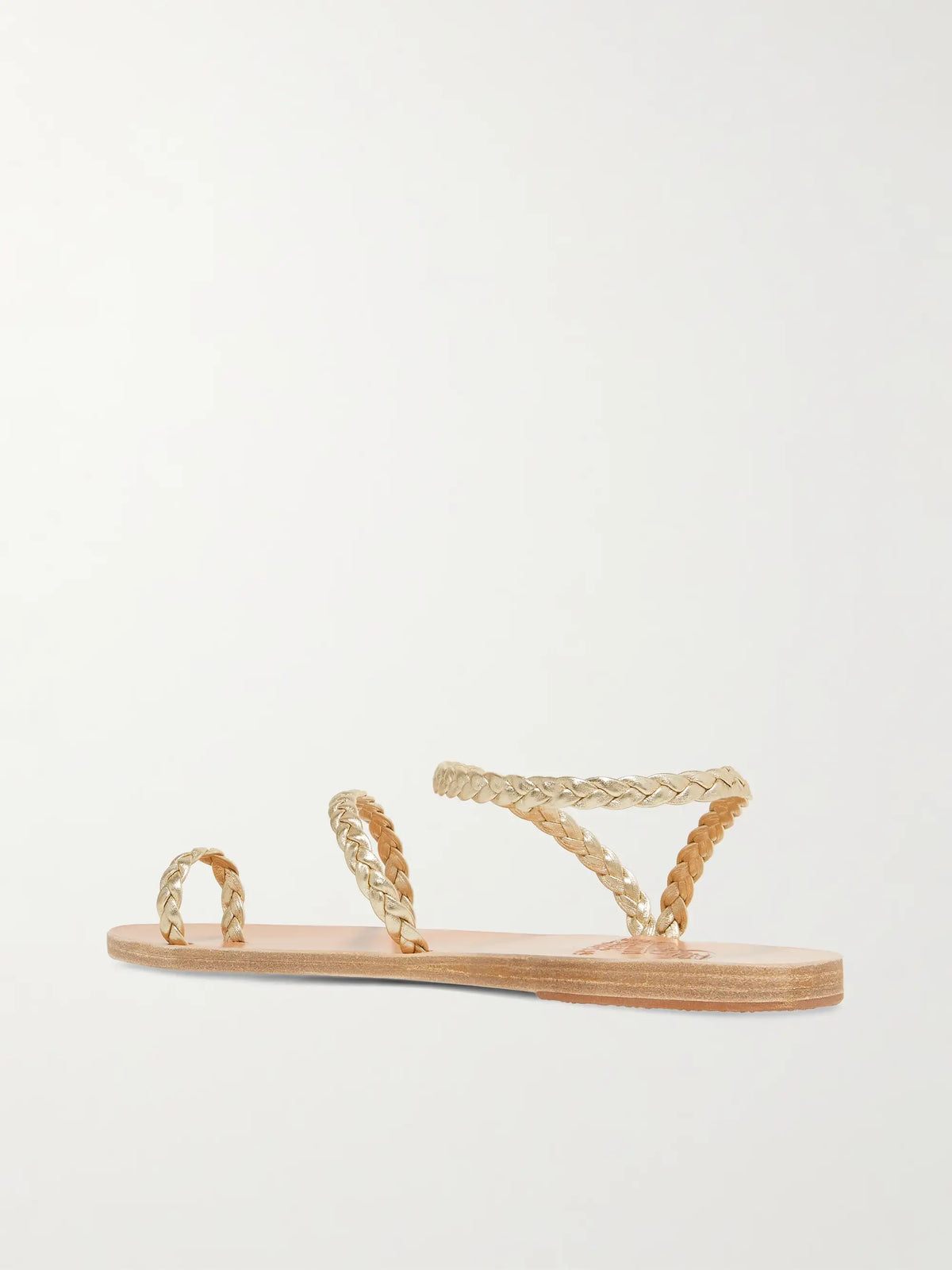 Eleftheria Braided Metallic Leather Sandals