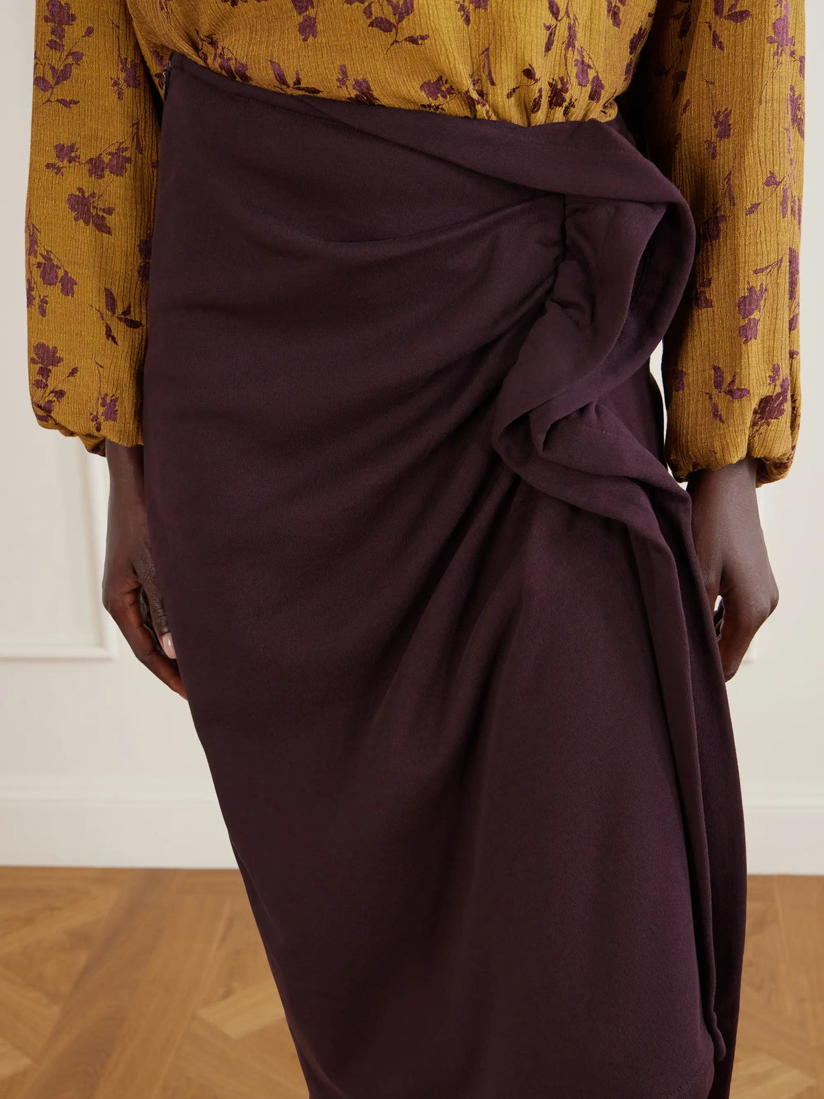 Dries Van Noten Draped Cotton-jersey Midi Skirt