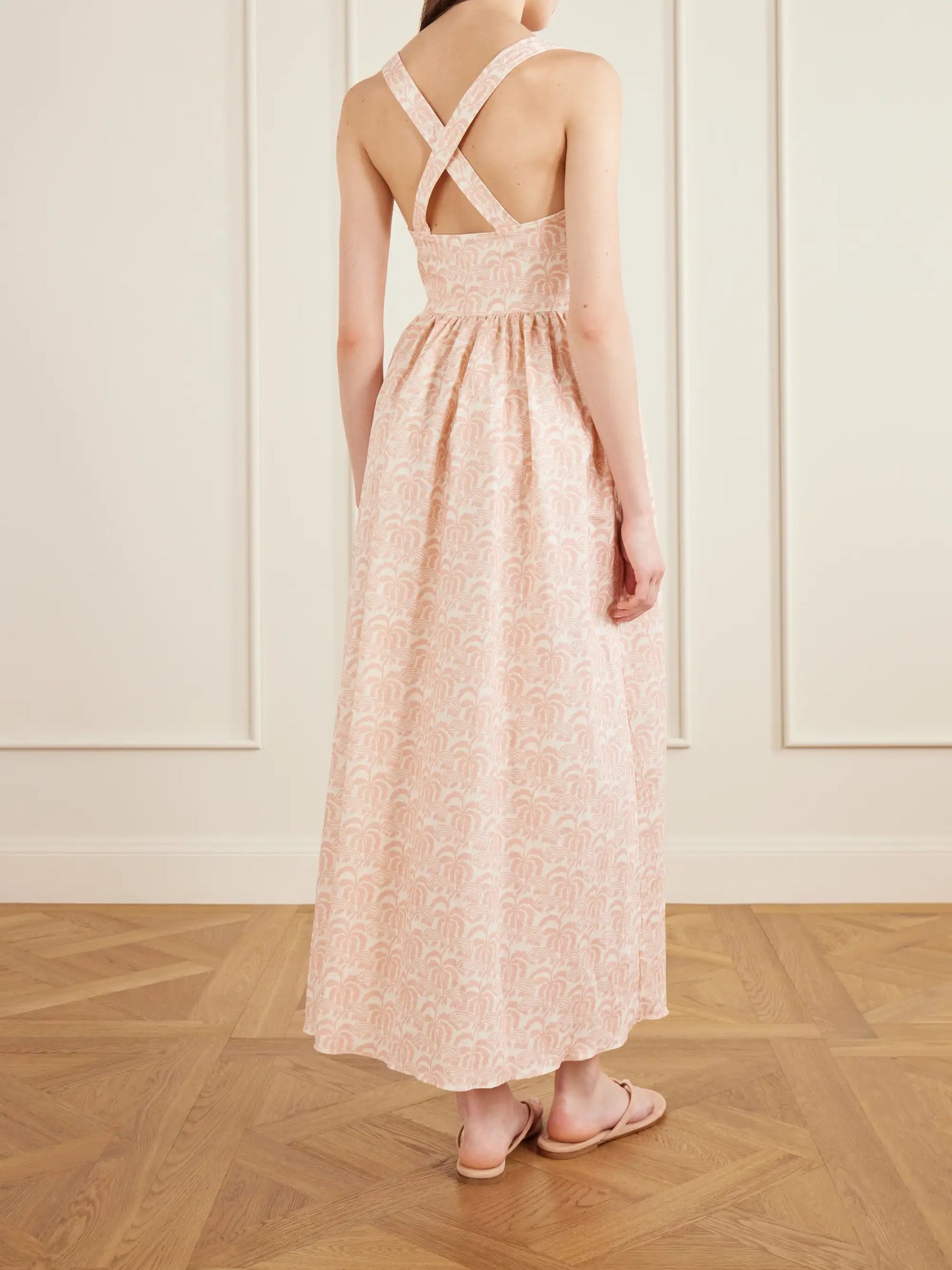 Crossback Linen-blended Maxi Dress