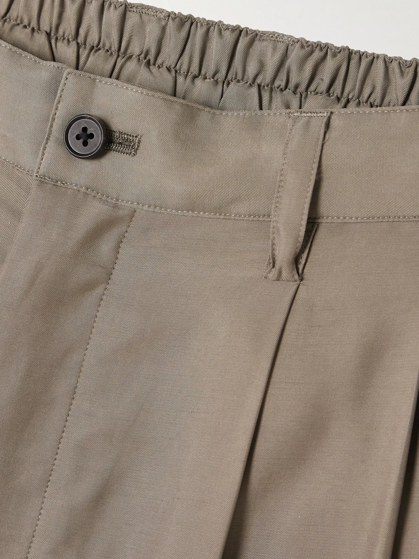 Pleated Twill Wide-leg Pants