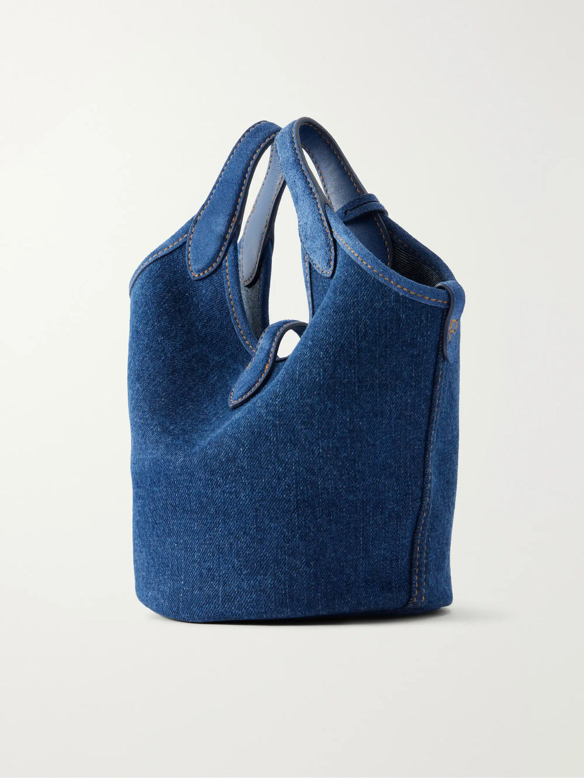 Polo Ralph Lauren Logo-embroidered Suede-trimmed Denim Tote