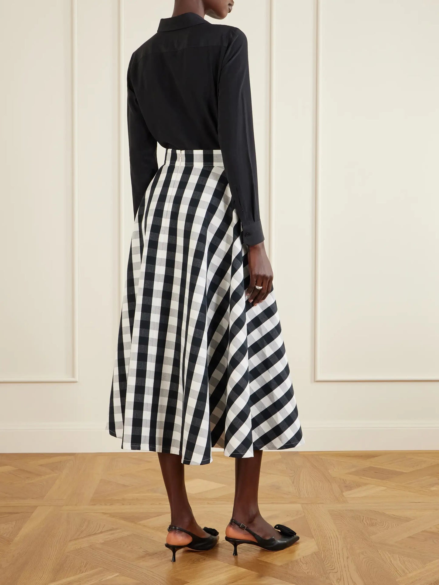 Vichy Cotton-blend Maxi Skirt