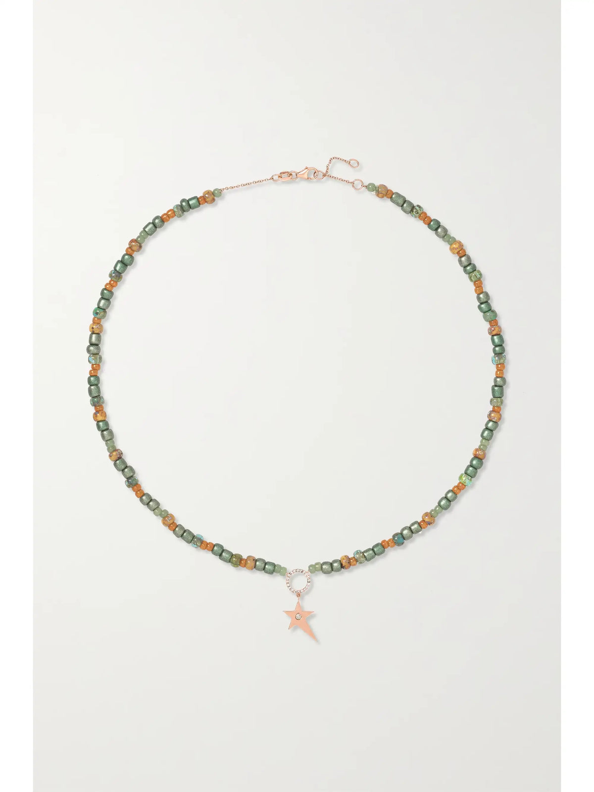 14-karat Rose Gold, Bead And Diamond Necklace