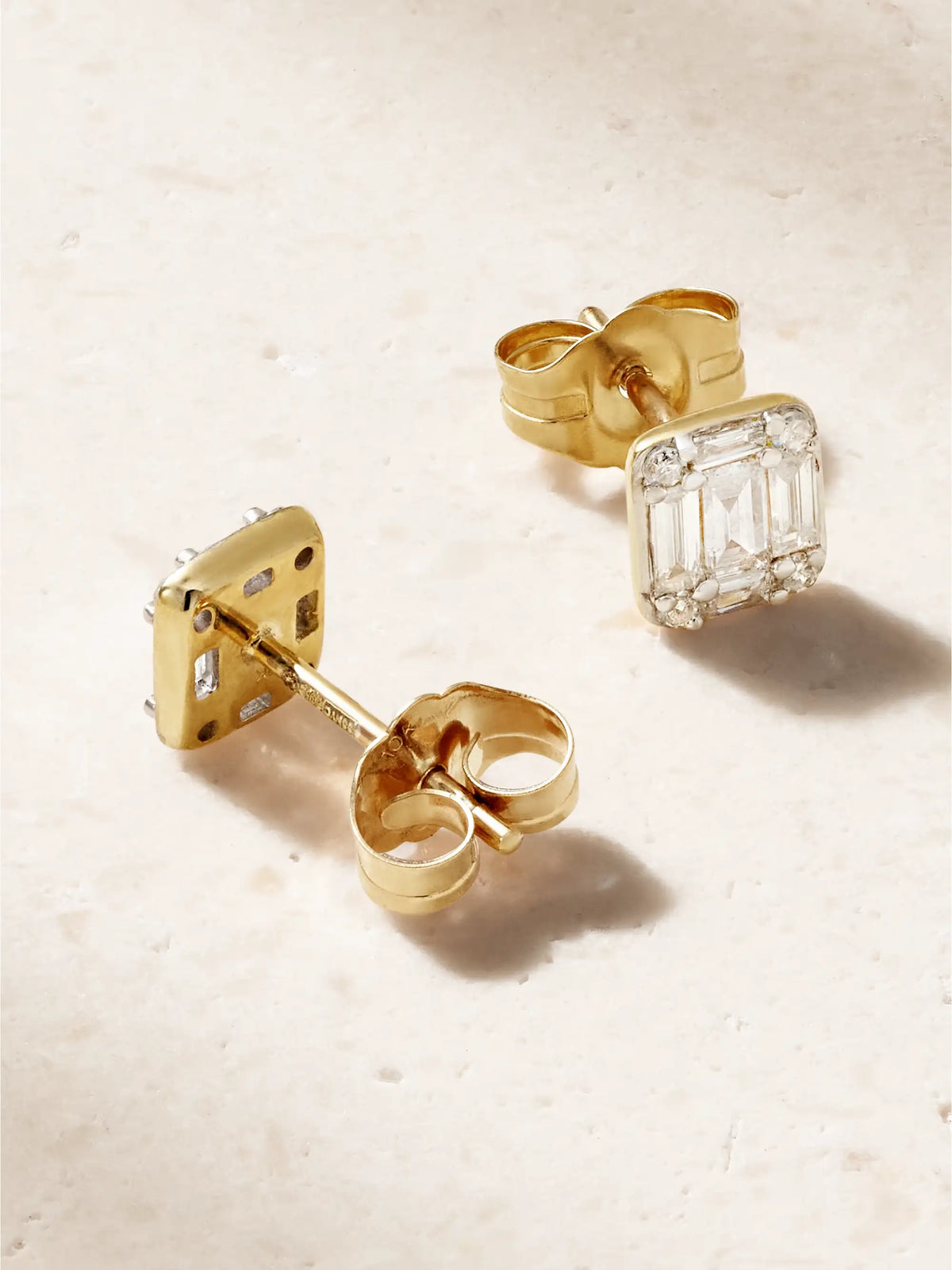 Shield Of Strength Gold Diamond Earrings