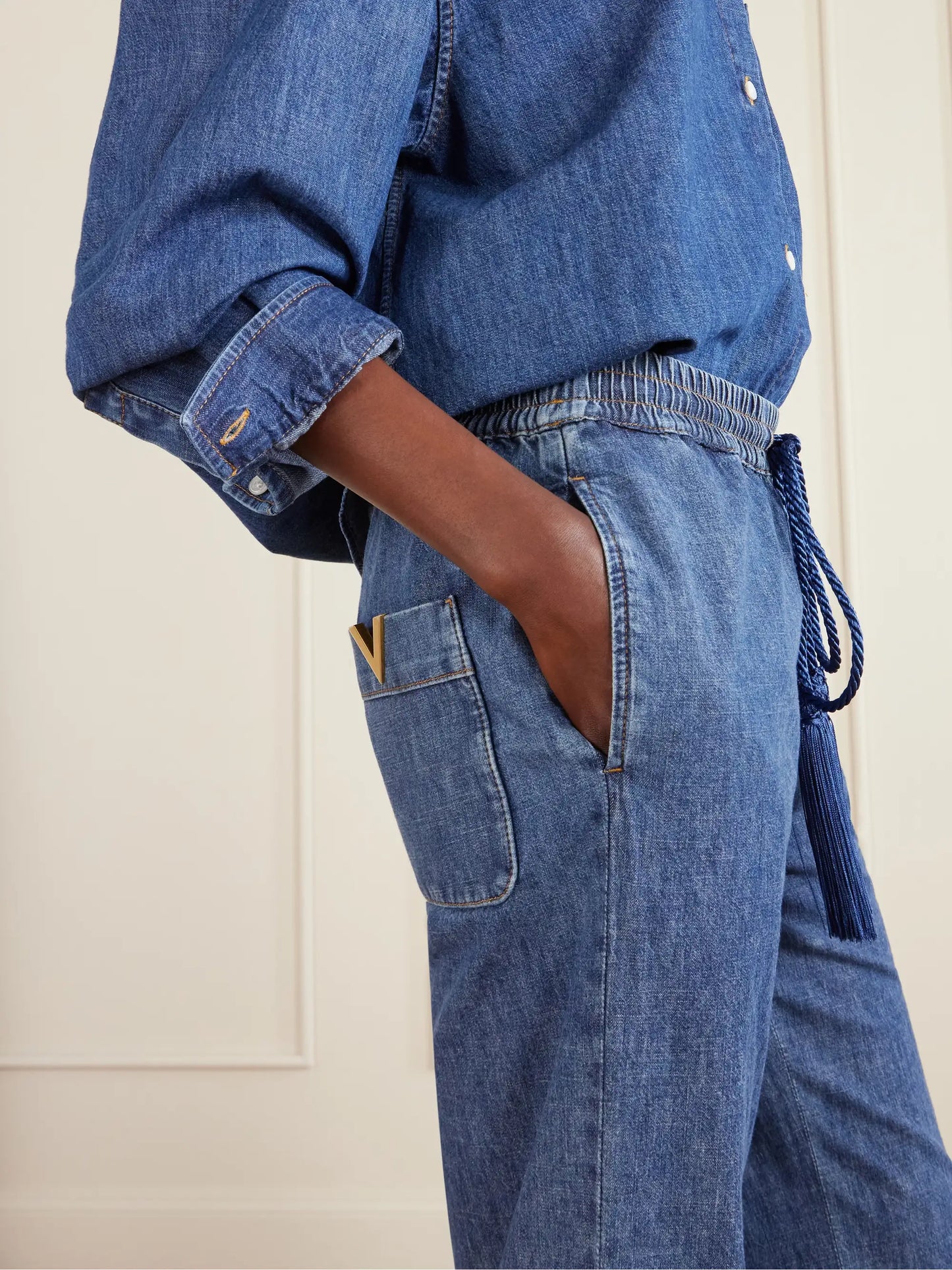 Tasseled High-rise Bootcut Jeans