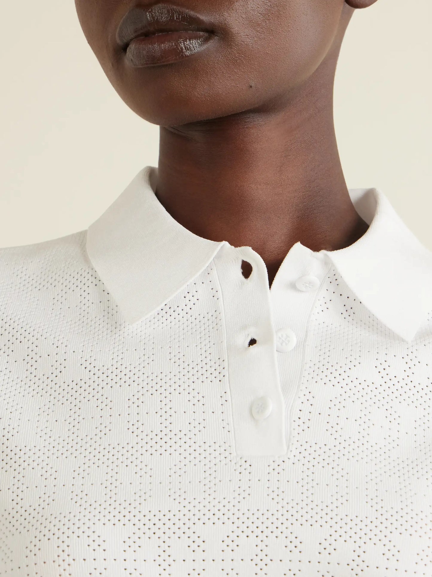 Pointelle-knit Polo Shirt