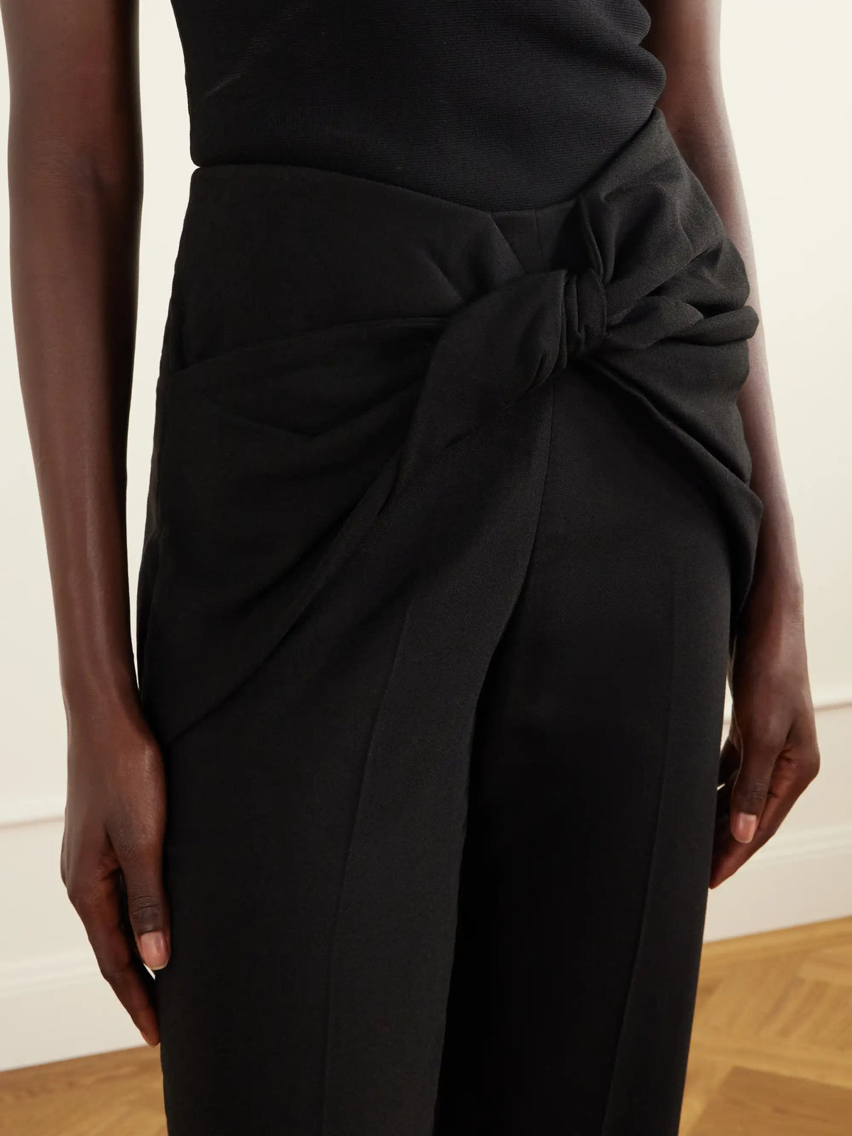 TOVE Sonora Knot-detailed Crepe Straight-leg Pants