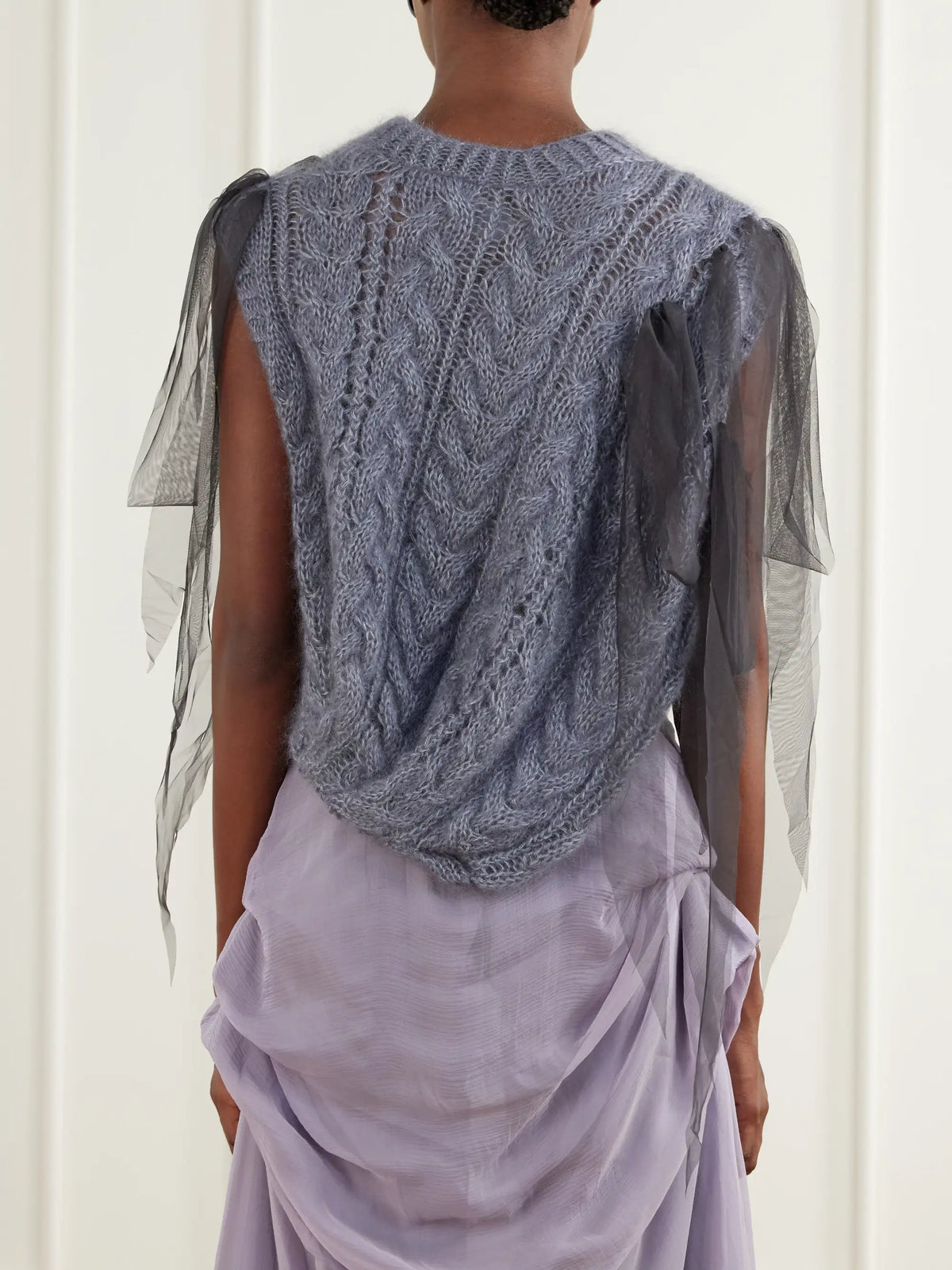 Pauline Dujancourt Winnie Tulle-trimmed Mohair-blend Sweater