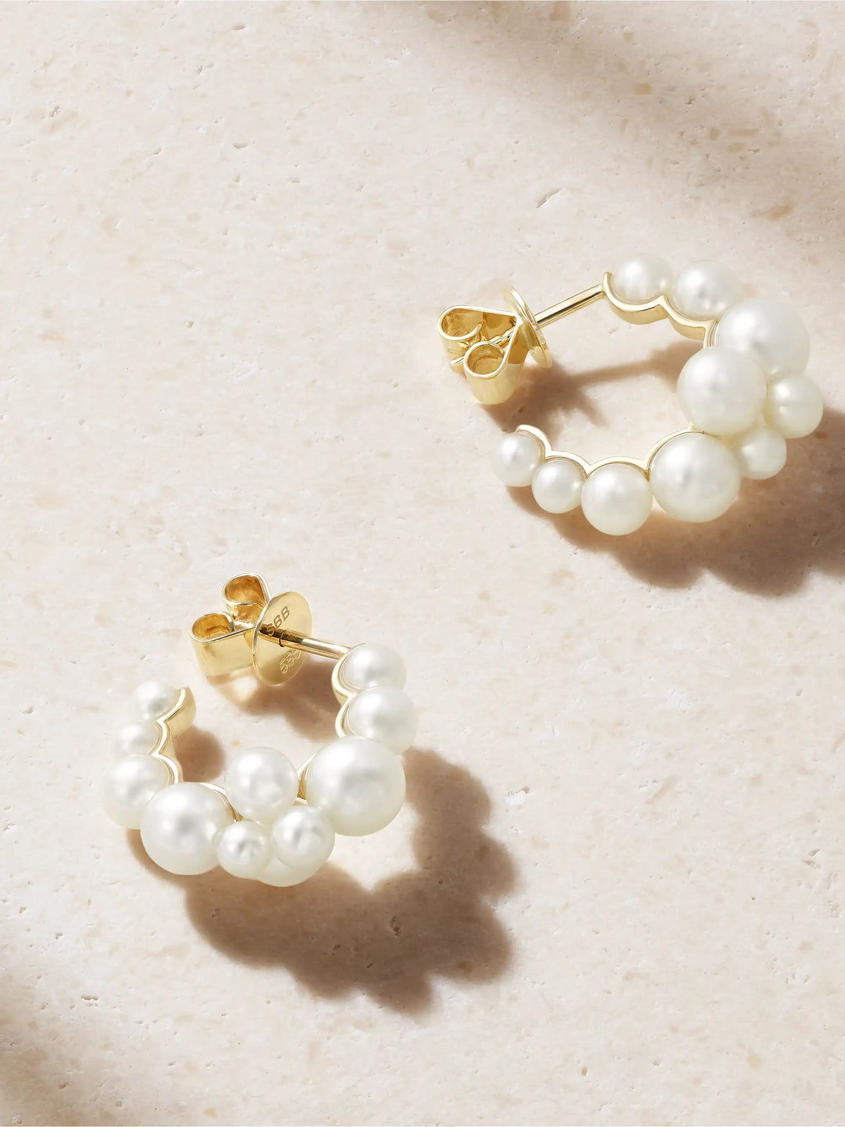 Boucle Botticelli 14-karat Recycled Gold Pearl Hoop Earrings