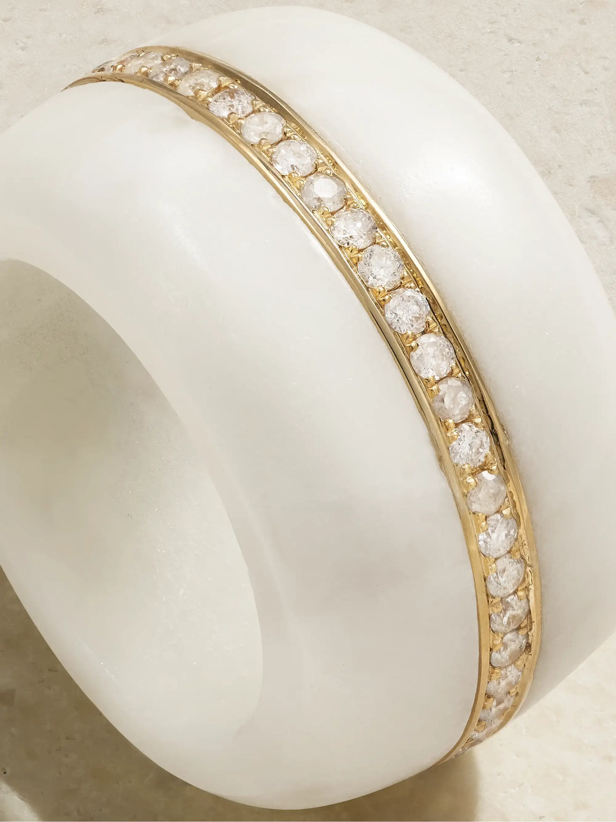 14-karat Recycled Gold, Marble And Diamond Ring