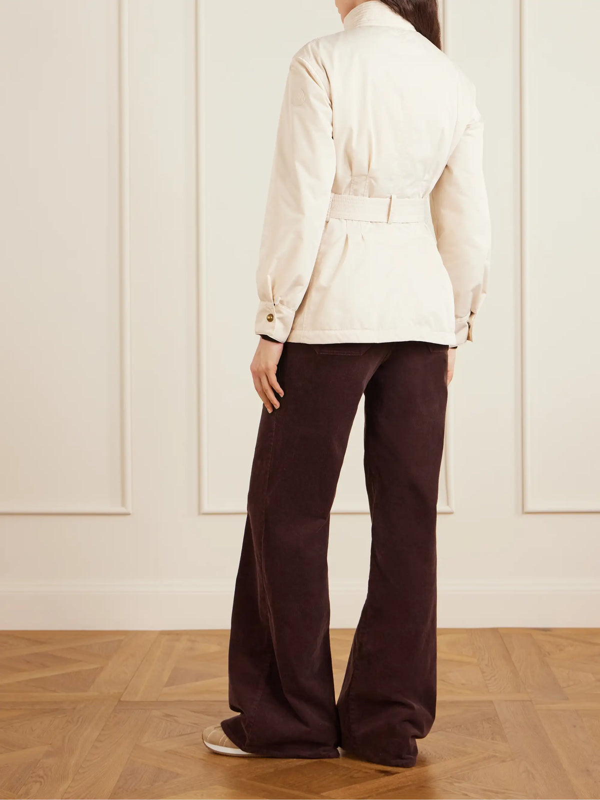 Maitake Appliquéd Belted Gabardine Jacket
