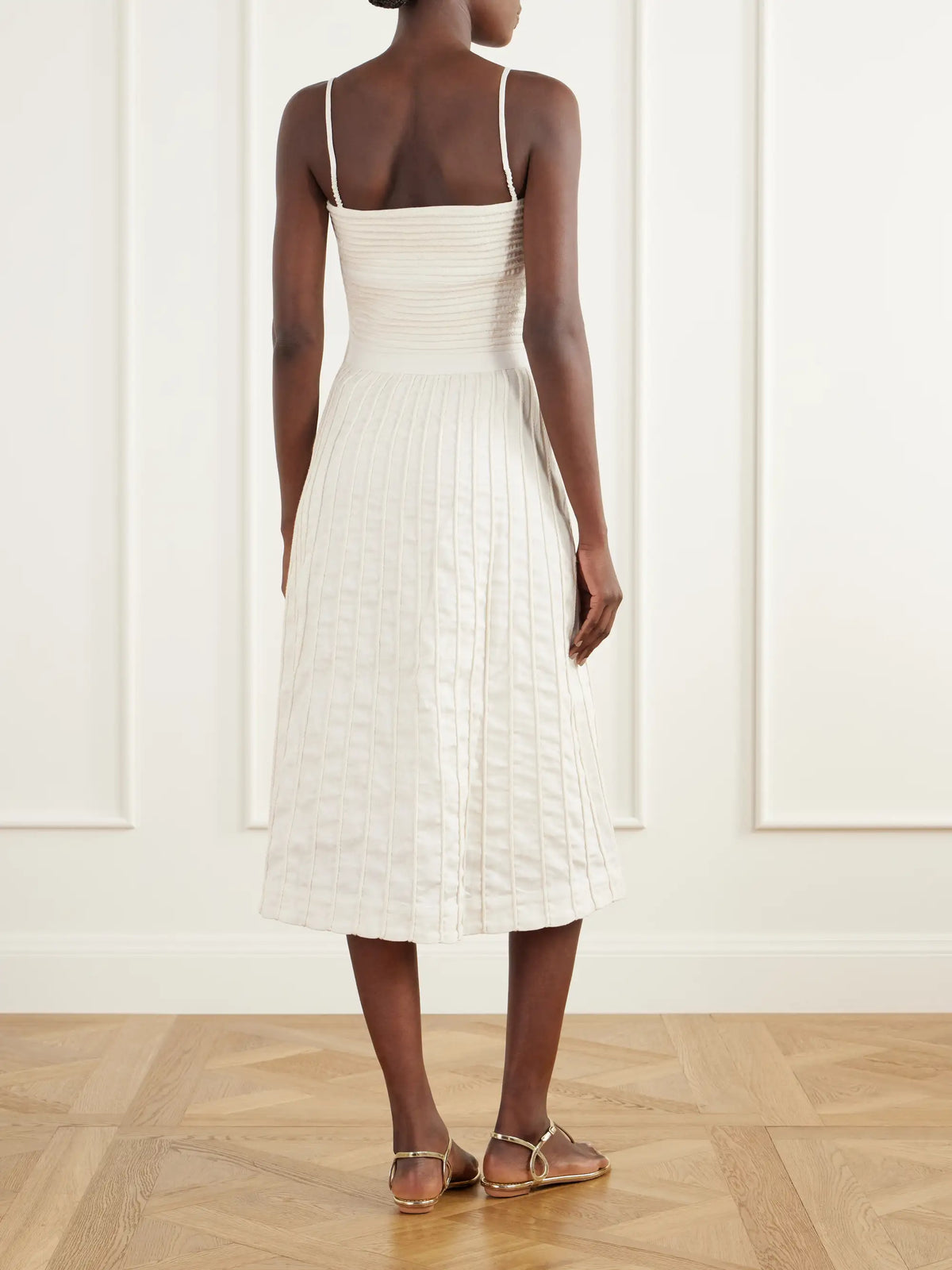 Andres Otalora Terra Cut-out Corded Linen-woven Midi Dress