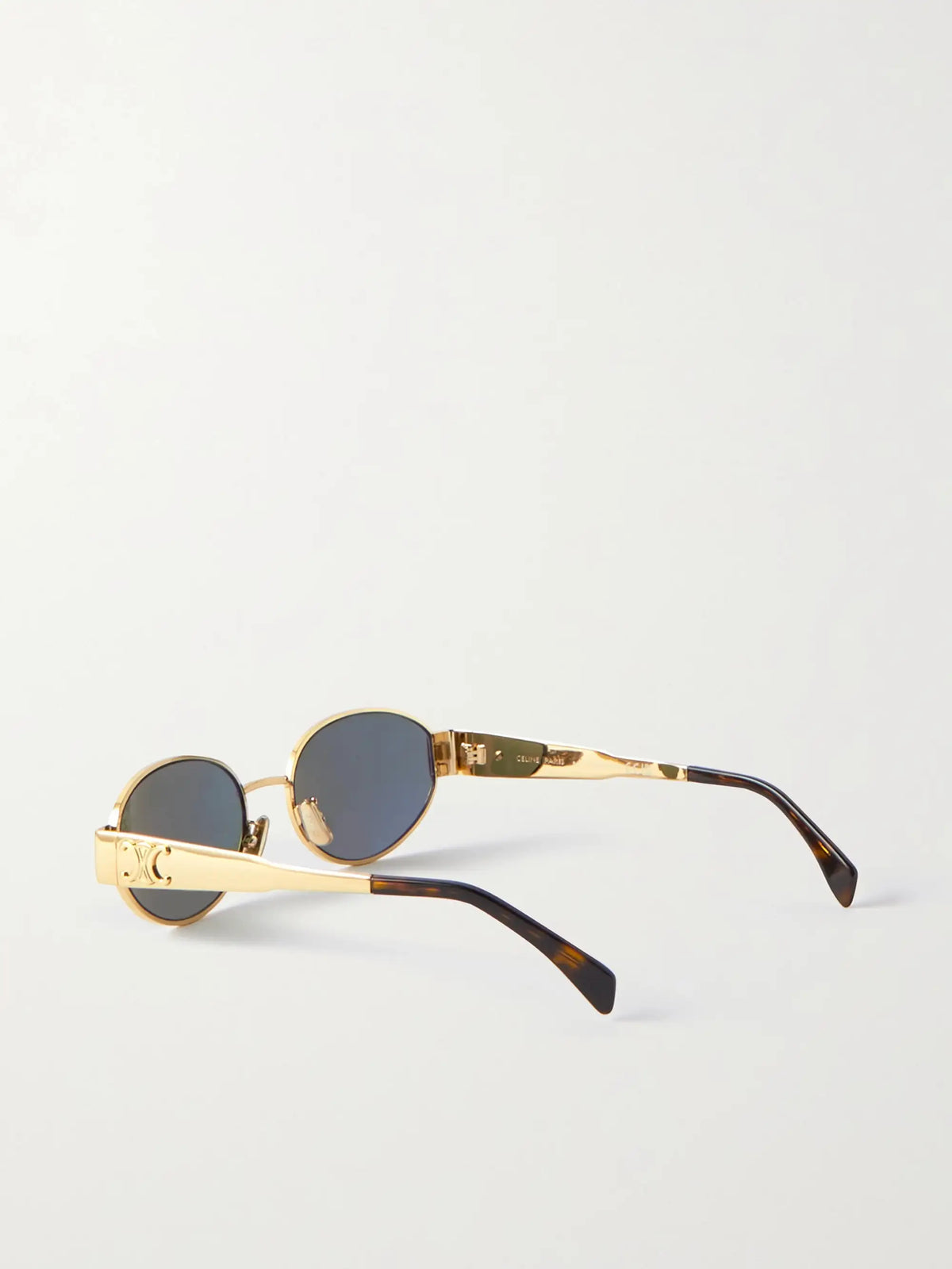 Oval-frame Gold-tone And Tortoiseshell Acetate Sunglasses