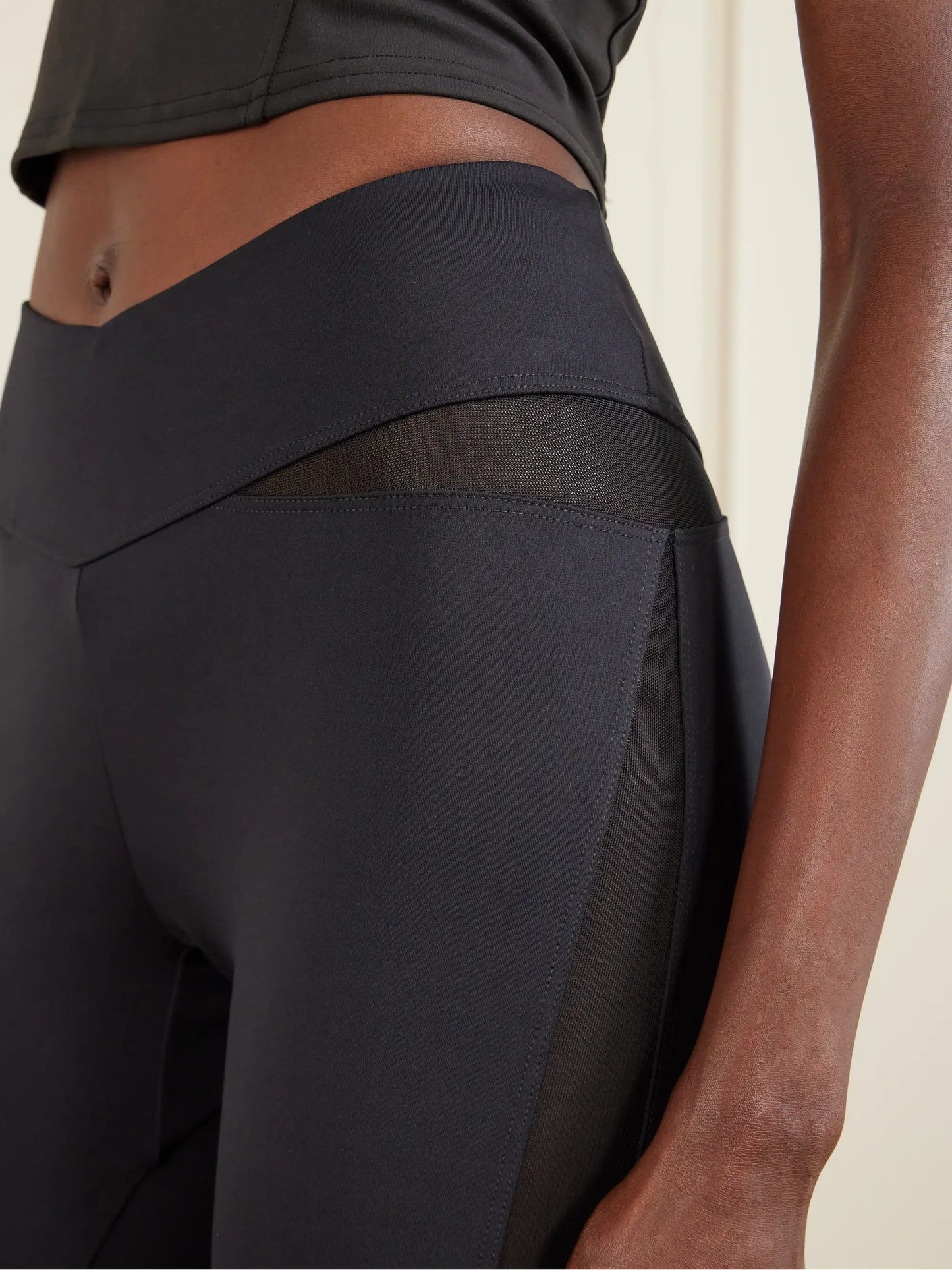 Comaneci Mesh-trimmed Stretch-jersey Leggings