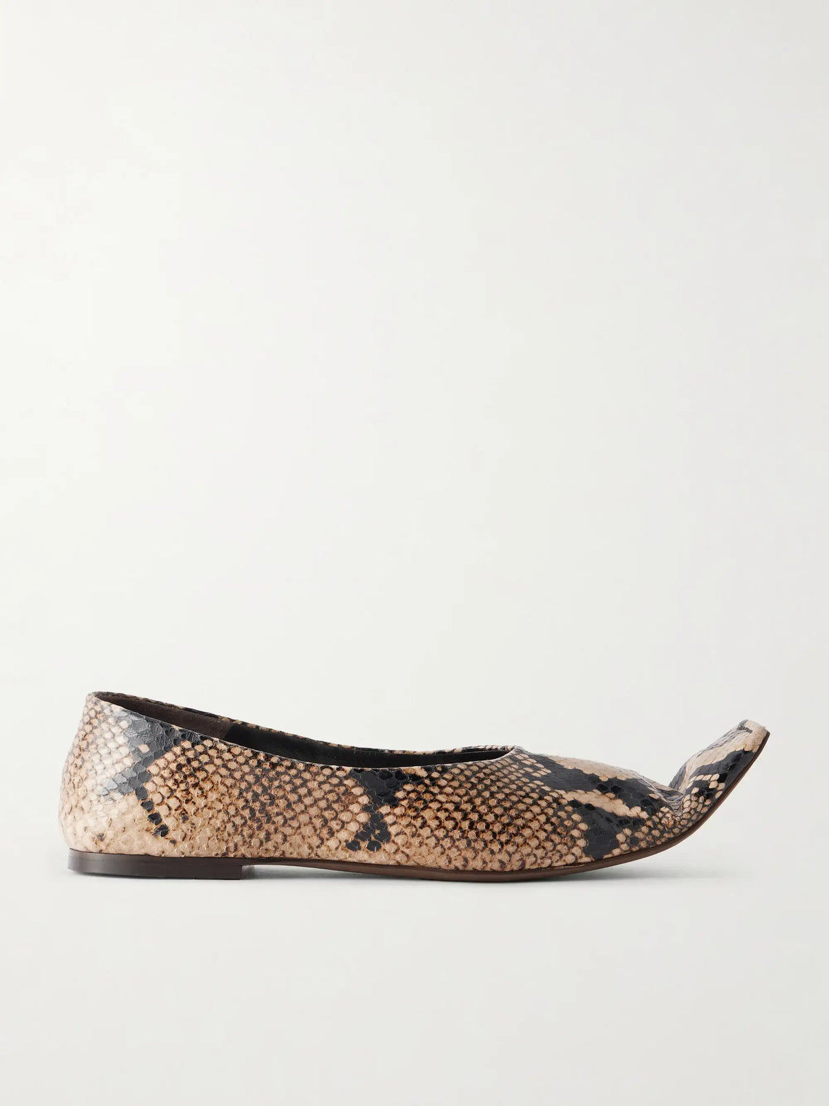 Marlene Snake-effect Leather Ballerina