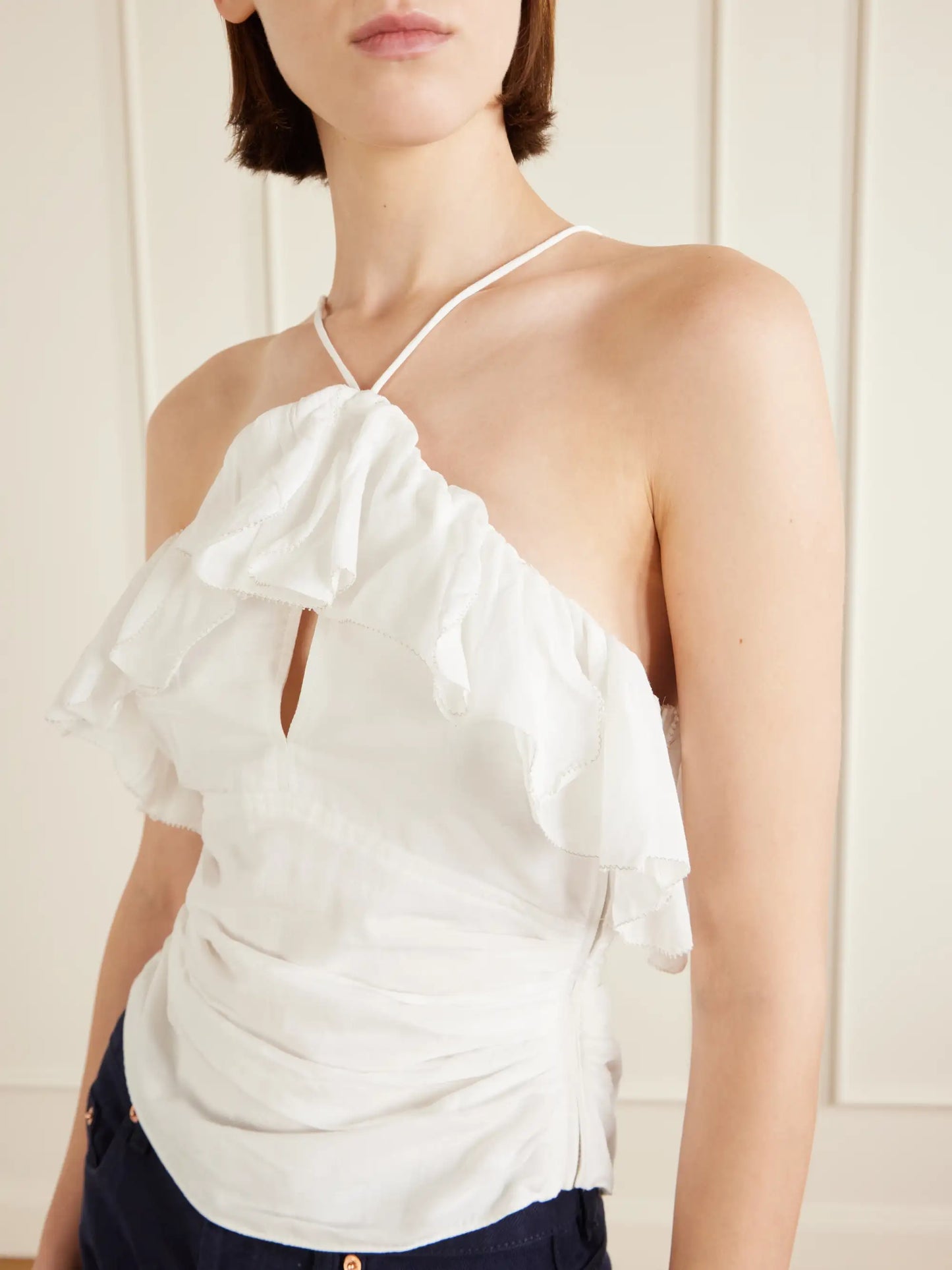 Djimia Ruffled Cotton-blend Tank