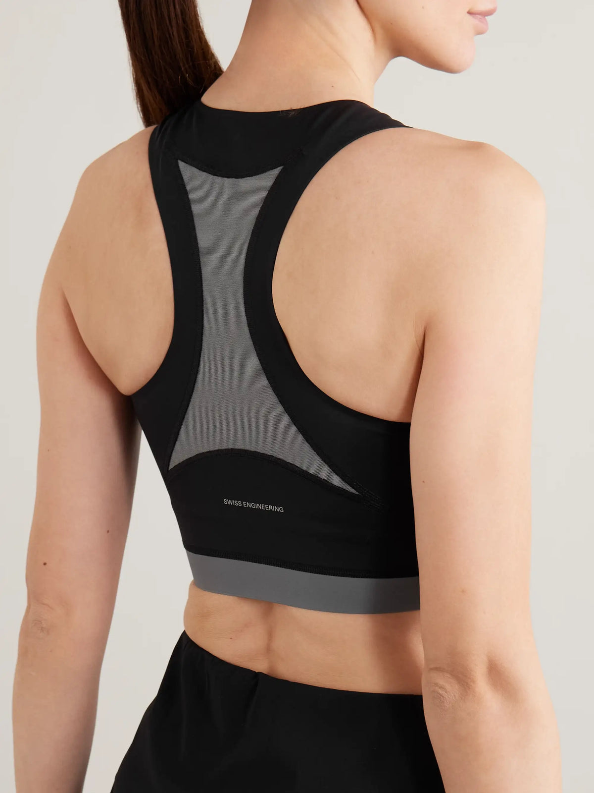 Train 2-in-1 Cropped Stretch Recycled-jersey Top