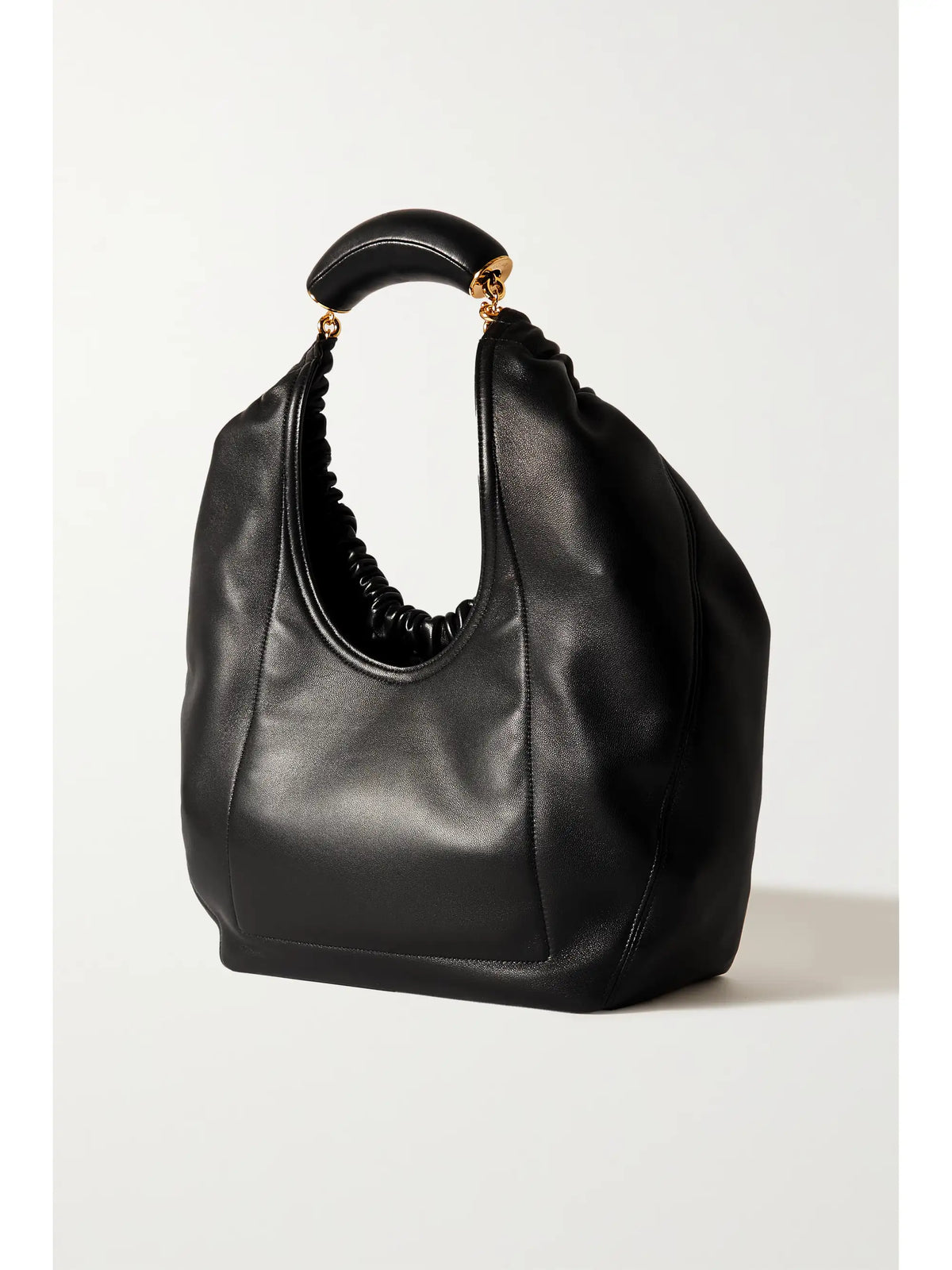Squeeze Medium Chain-embellished Gathered Leather Shoulder Bag