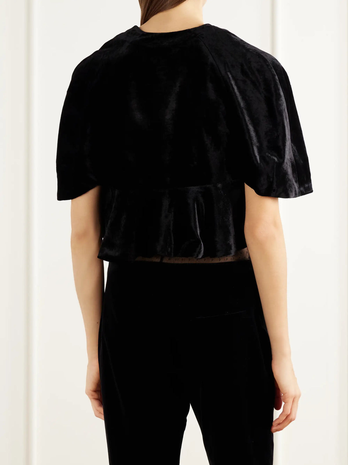 Sharon Wauchob Simone Cropped Crushed-velvet Jacket