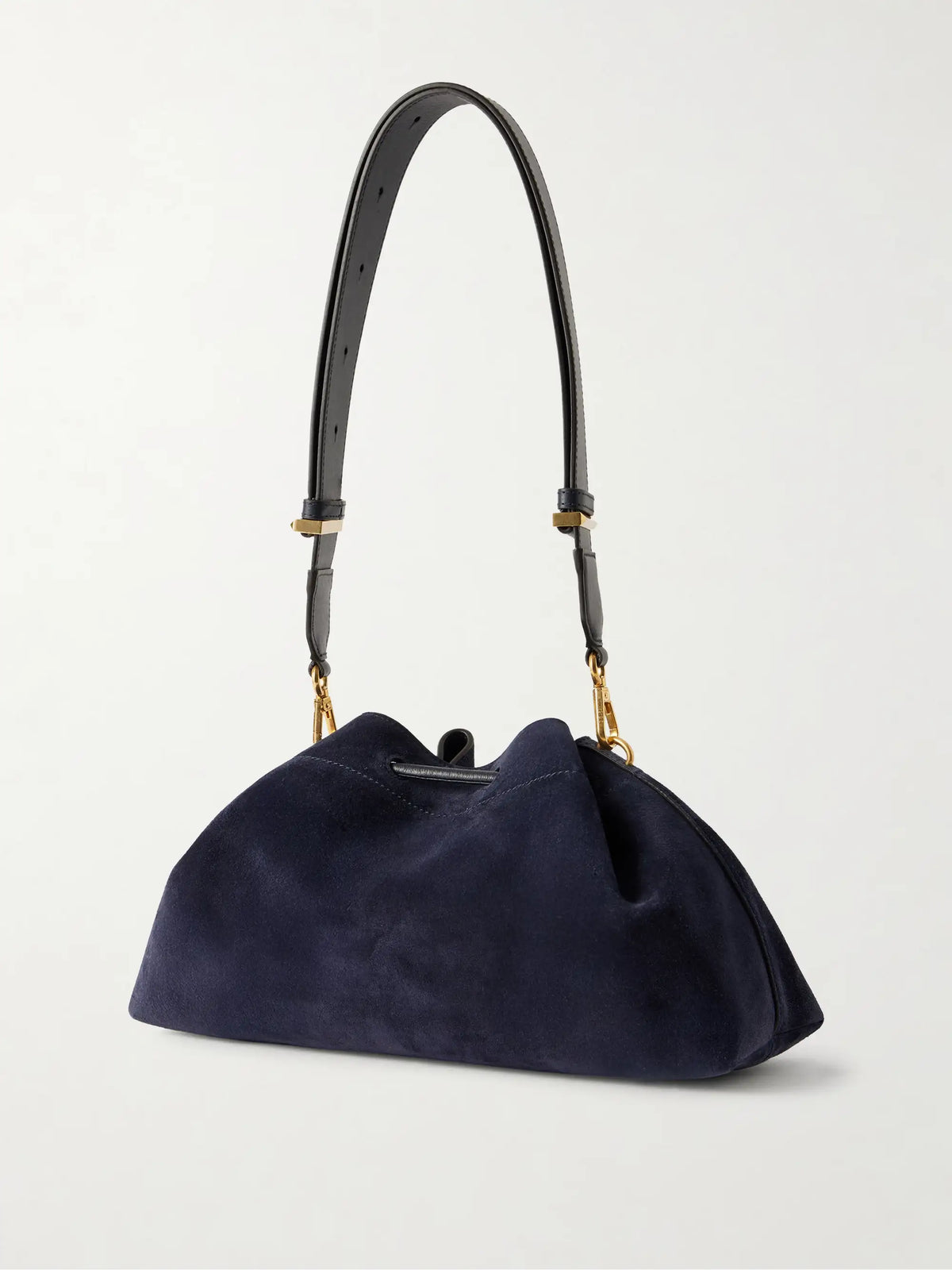Cinch Medium Leather-trimmed Suede Shoulder Bag