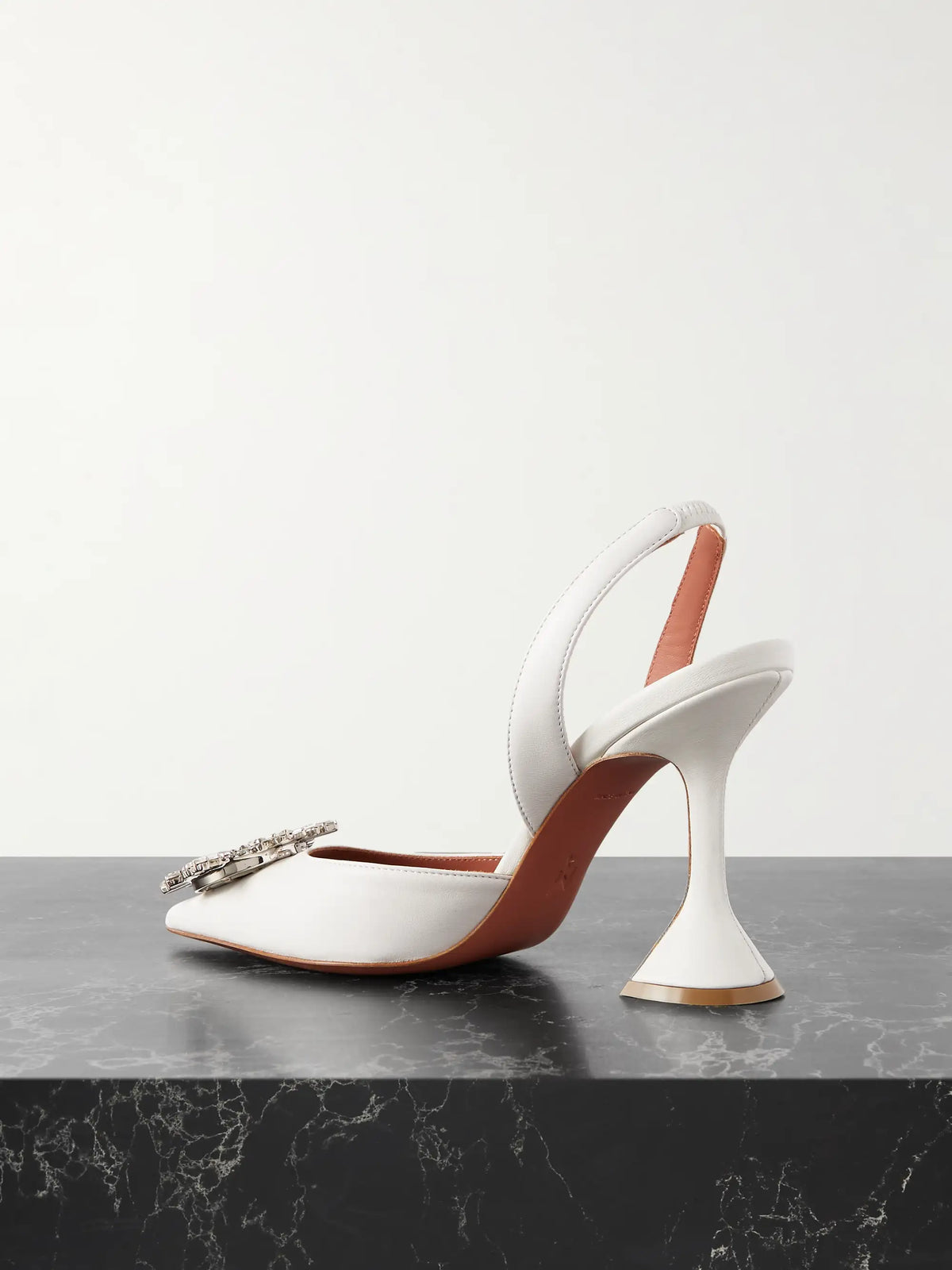Begum Swarovski Crystal-embellished Leather Slingback Pumps