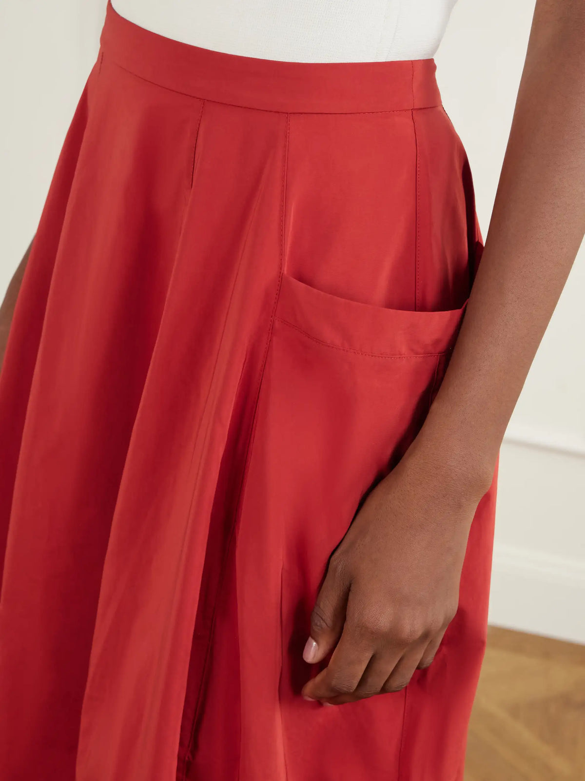 Tibi Lantern Paneled Shell Skirt