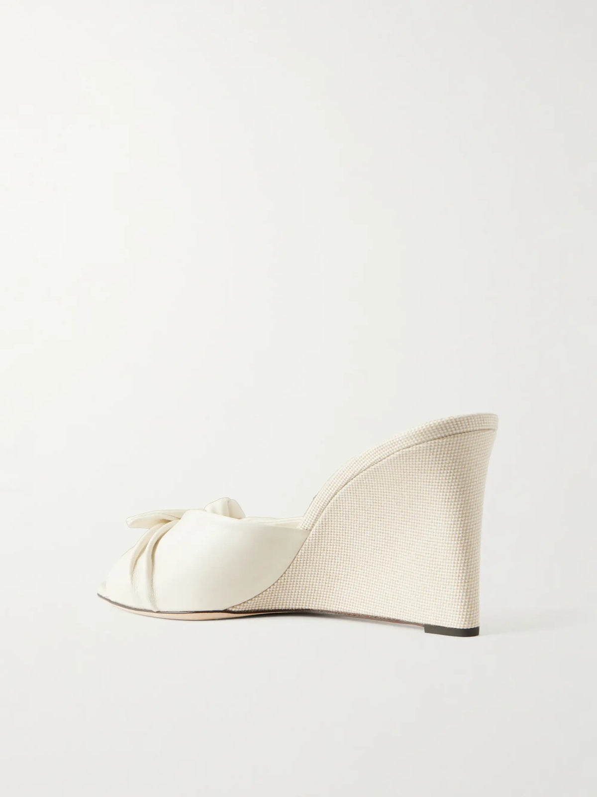 Livi 85 Bow-embellished Leather Wedge Sandals
