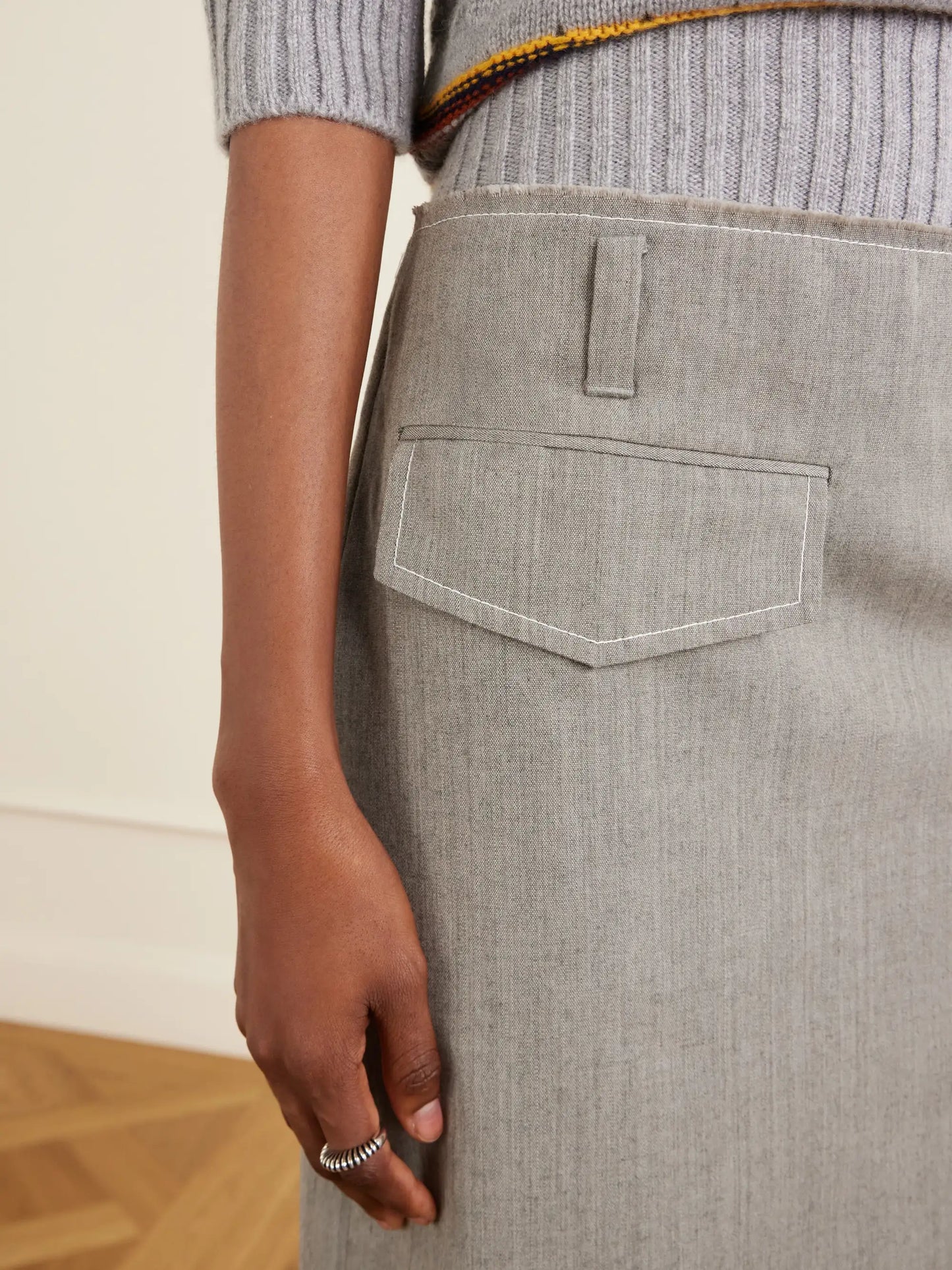 Pleated Virgin-wool Midi Skirt