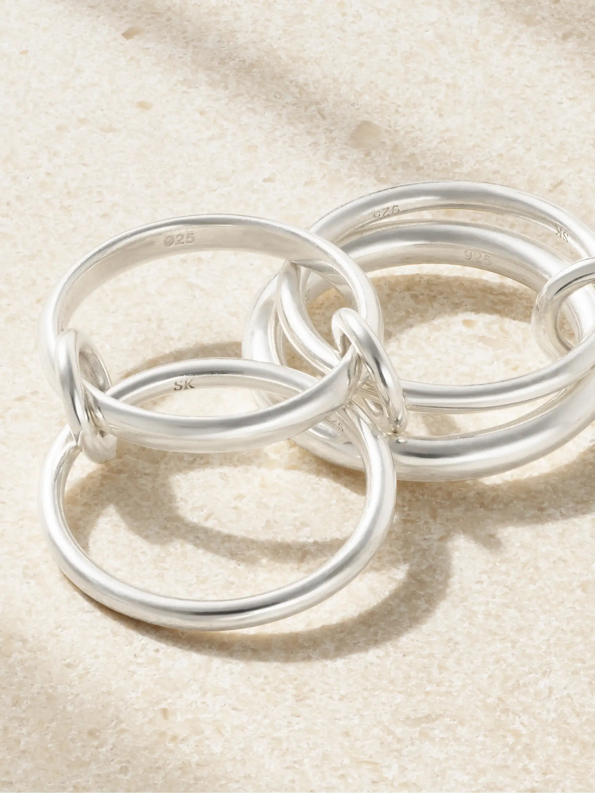 Hyacinth Set Of Four Sterling Silver Rings