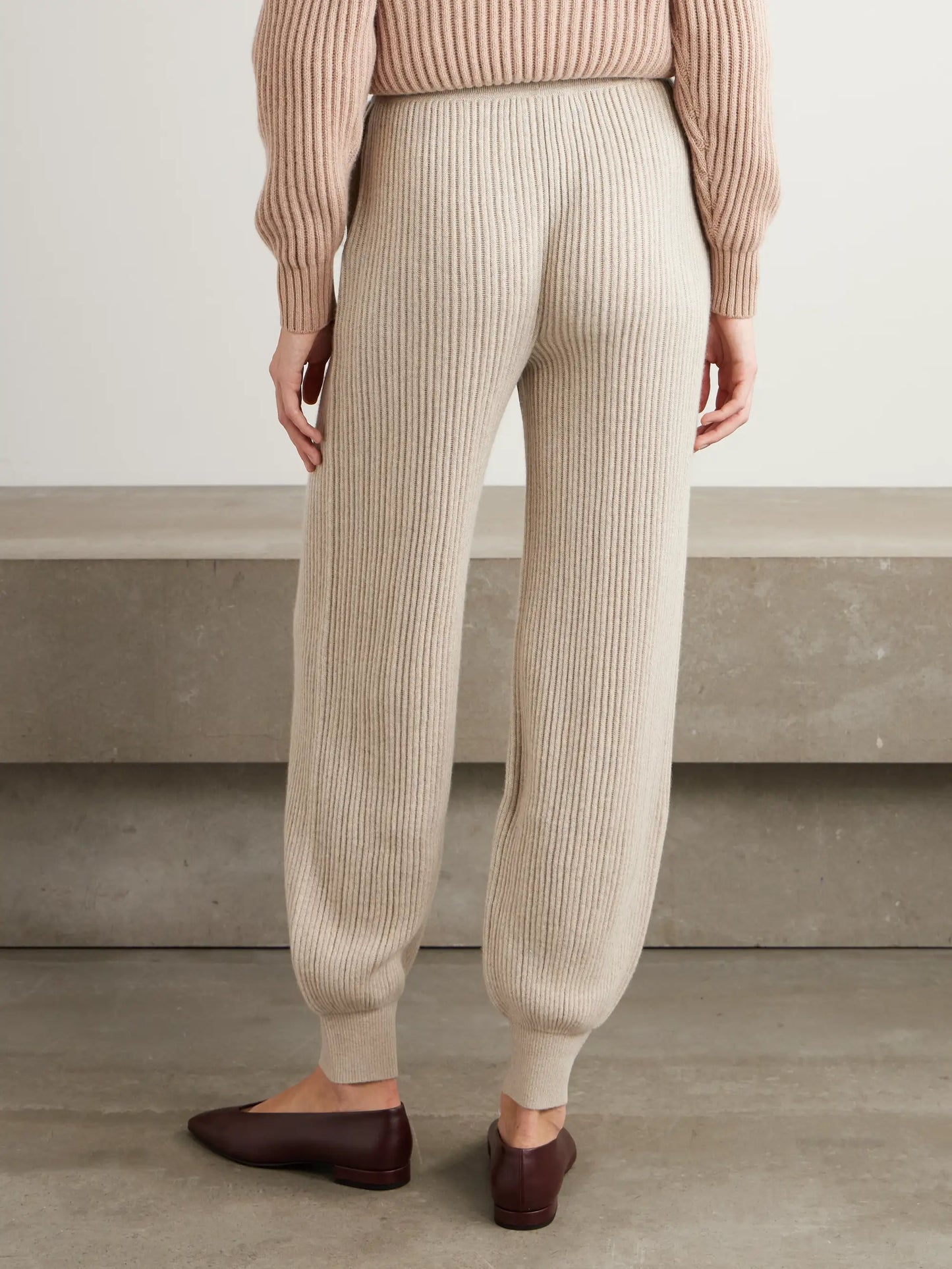 Plane Tree Ribbed Cashmere-blend Tapered Pants