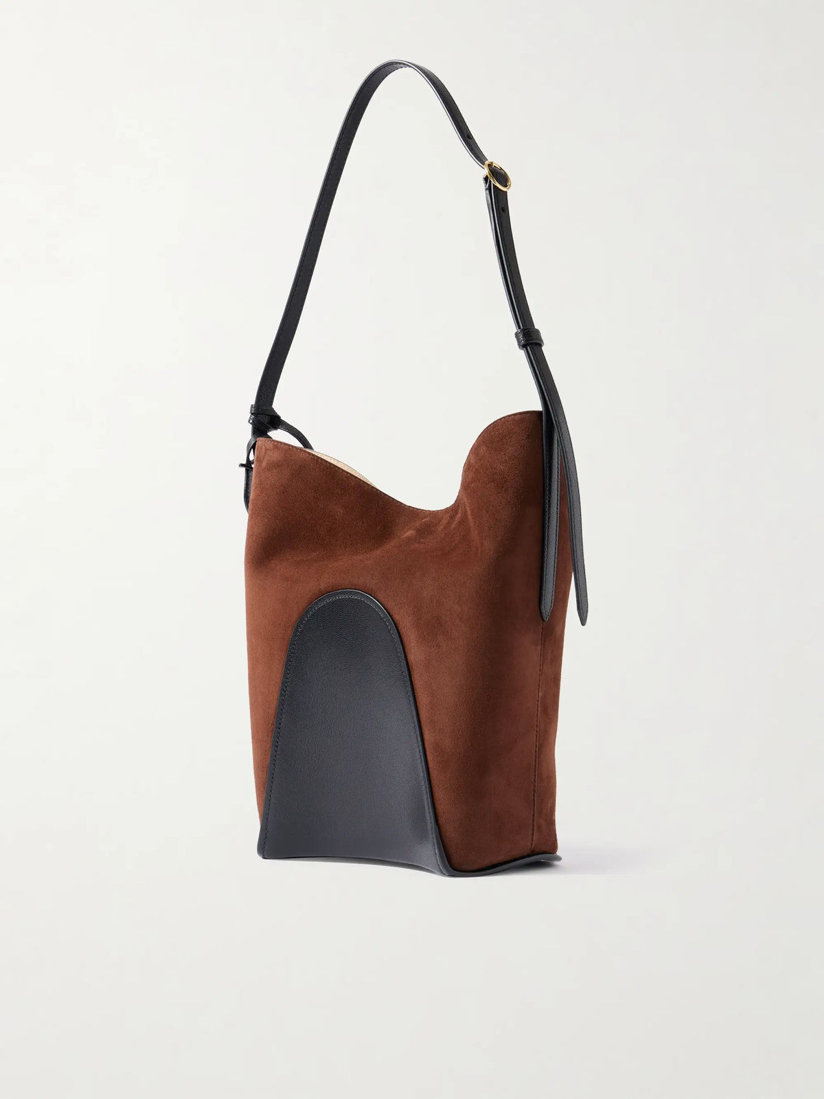 Leather-trimmed Suede Tote