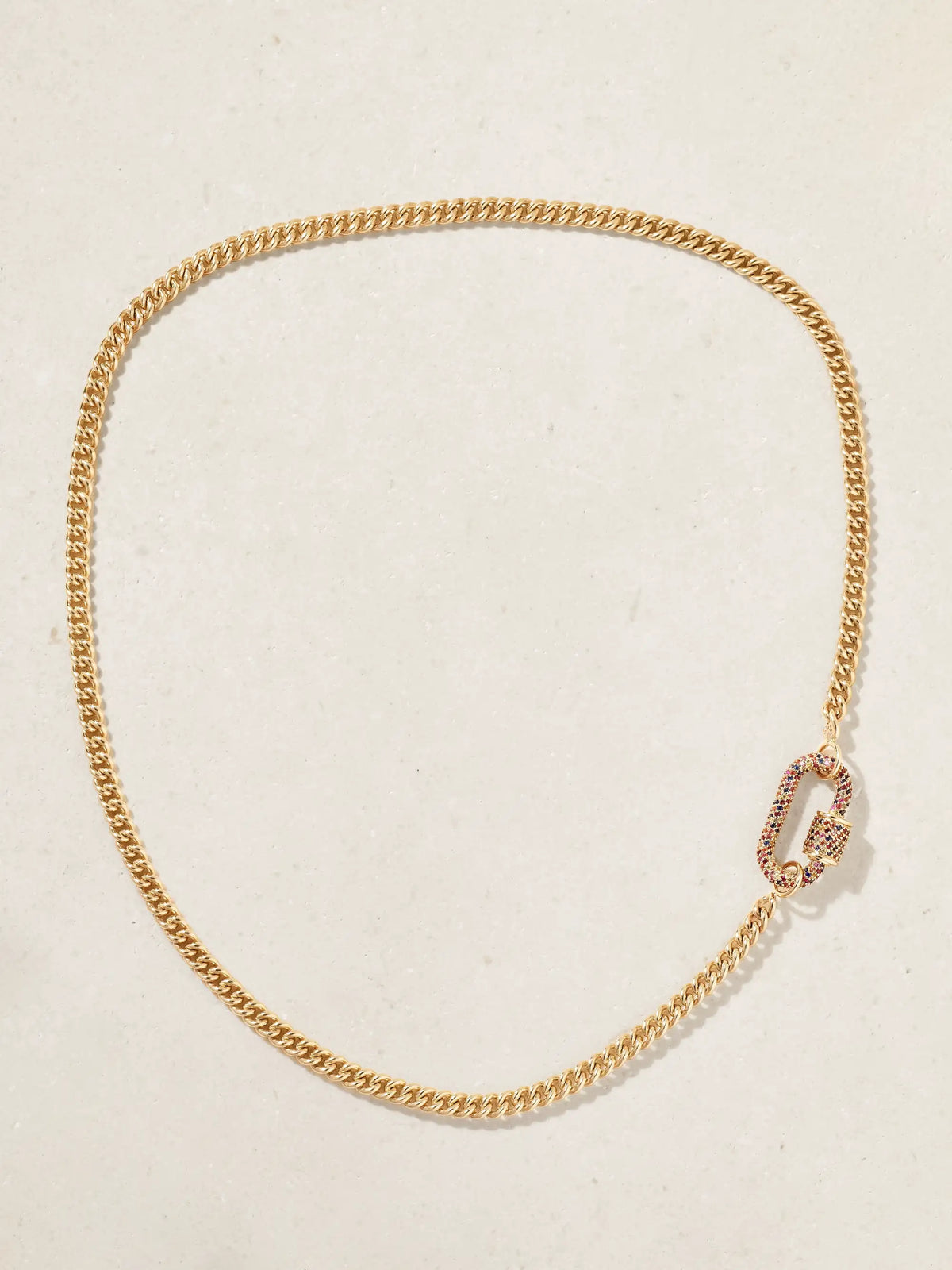 Allstone Lock 14-karat Gold Sapphire Necklace