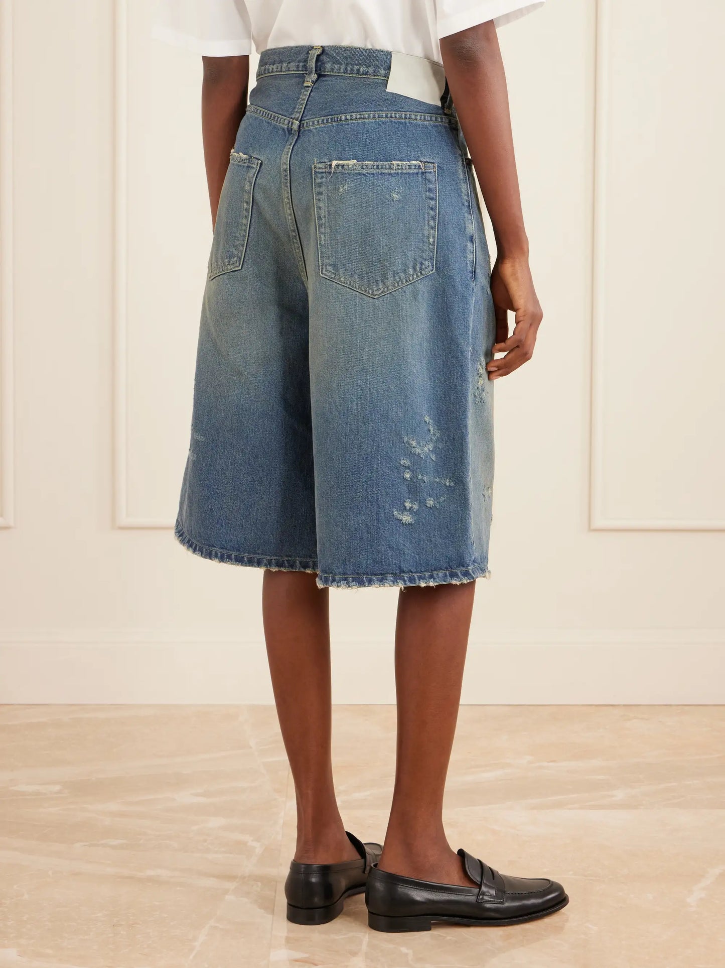 Distressed Denim Shorts