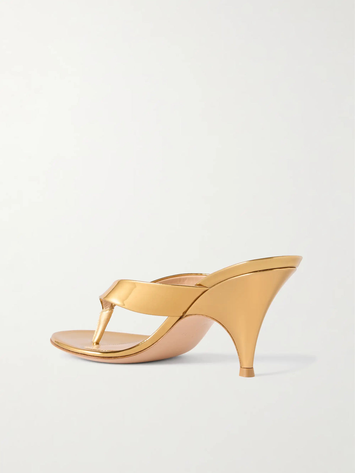 Sofia 70 Mirrored-leather Thong Sandals