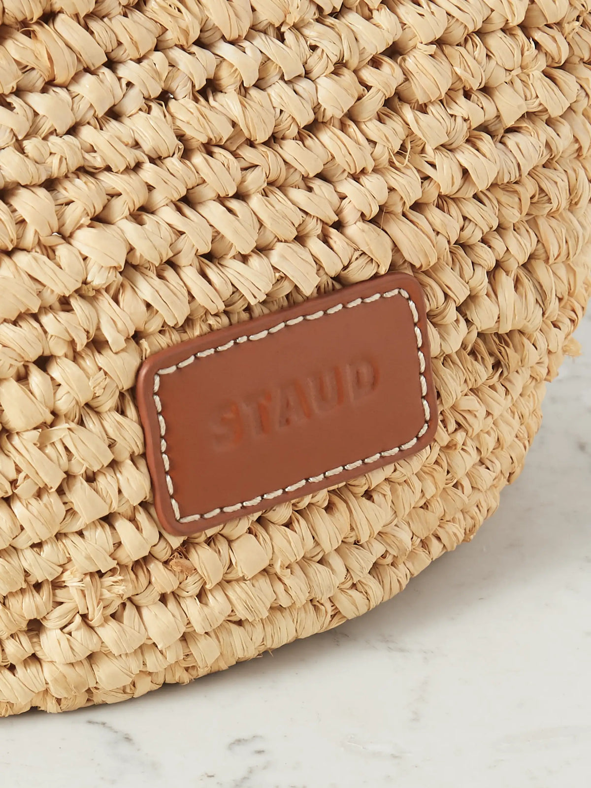 Sienna Mini Leather-trimmed Raffia Tote