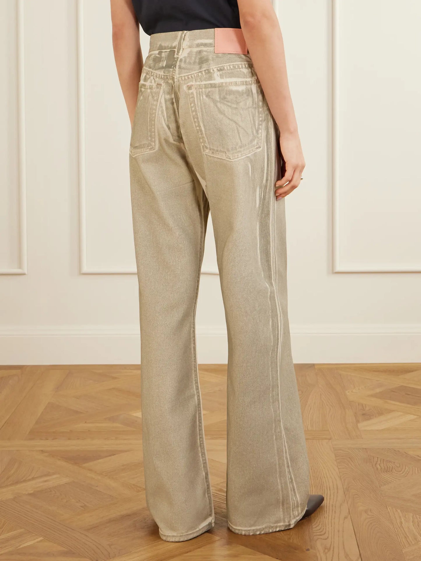 Printed Mid-rise Straight-leg Jeans