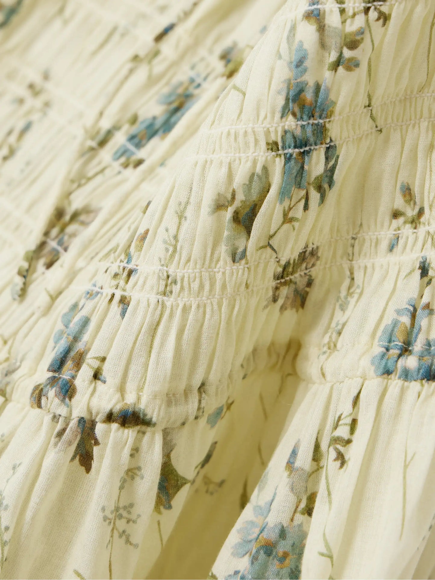 Ashlynn Tie-detailed Shirred Floral-print Organic Cotton-voile Midi Dress