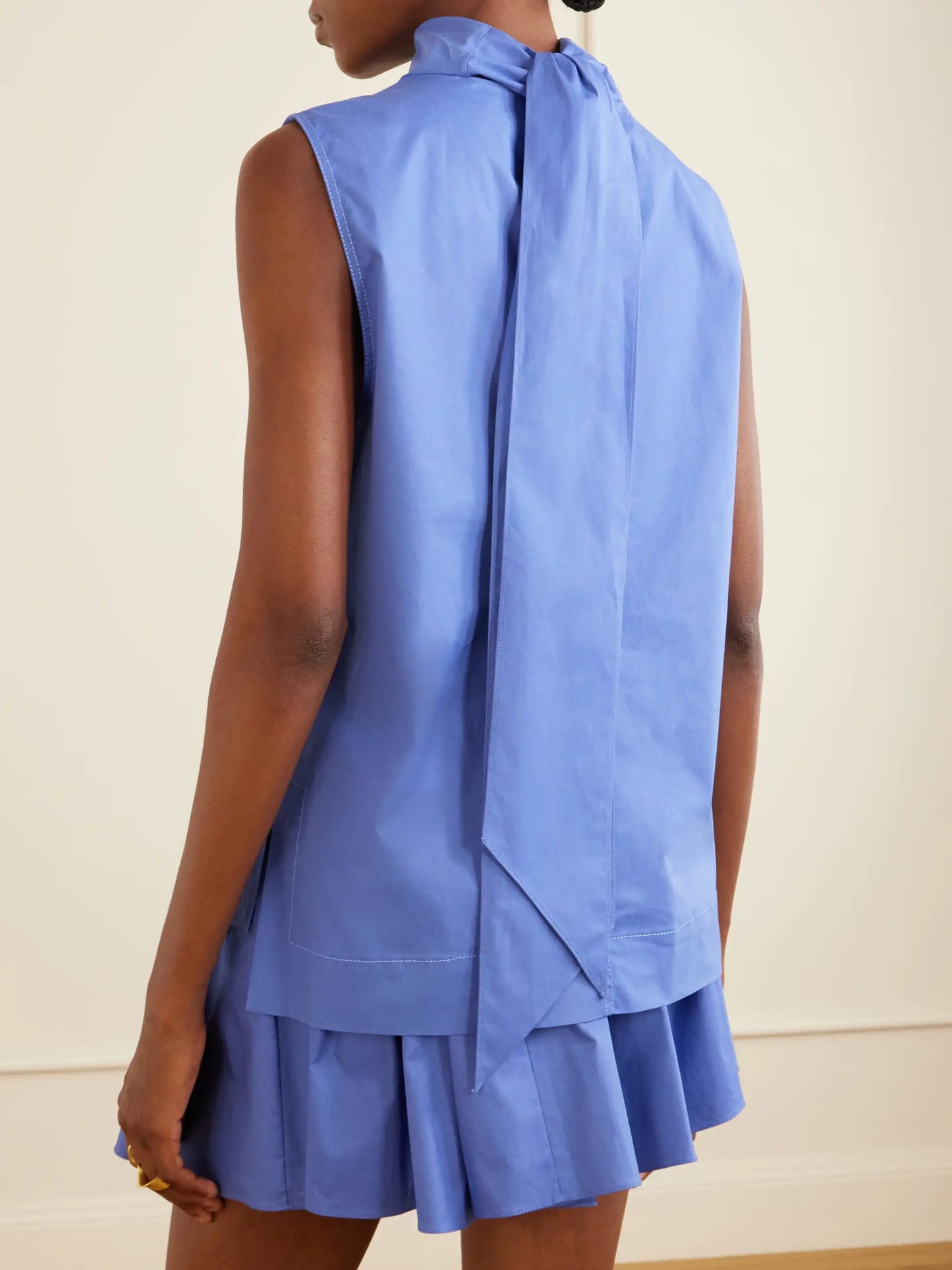 The Finn Cotton-poplin Turtleneck Blouse