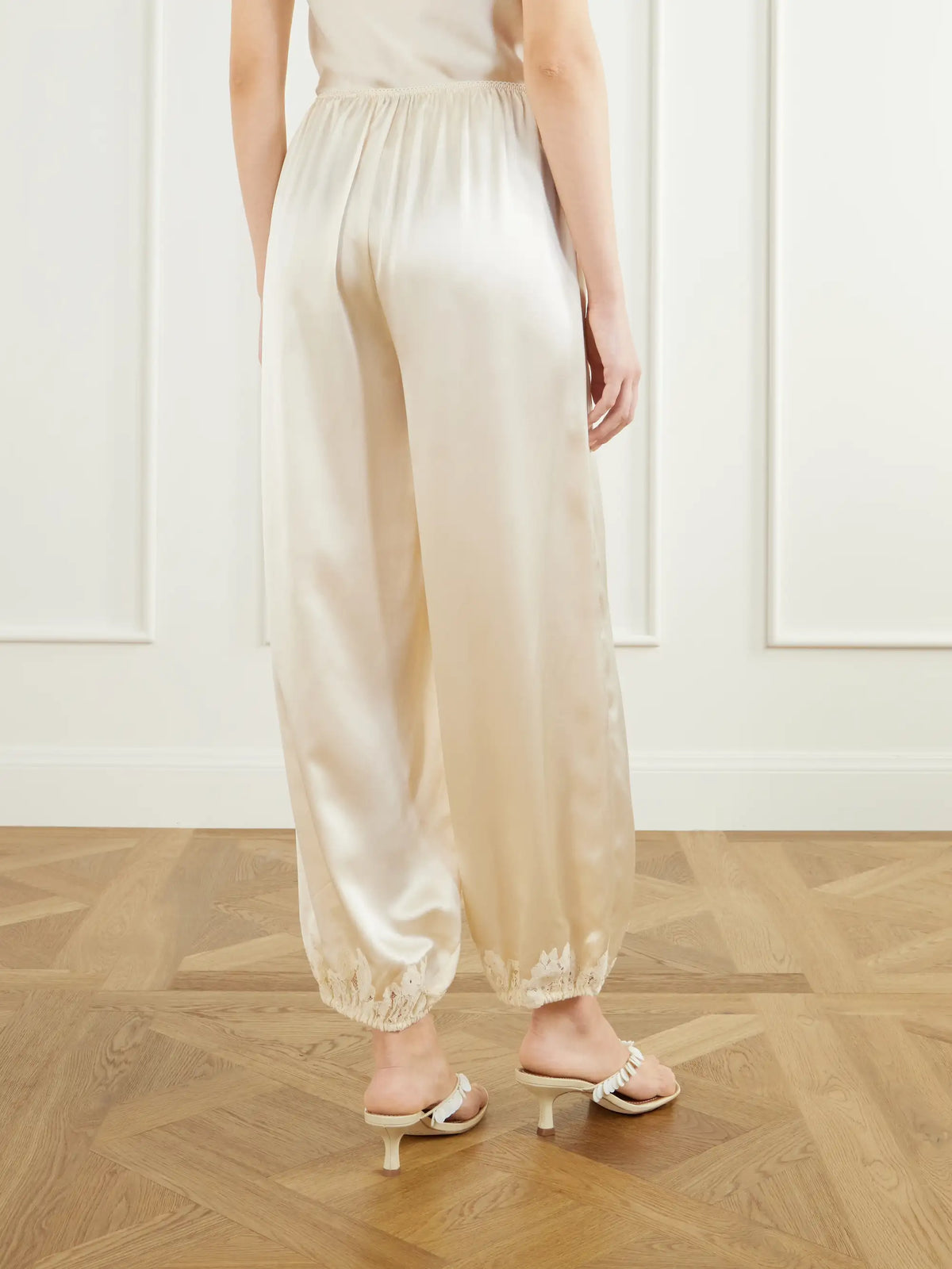 DÔEN Yaria Tapered Silk Satin Pants