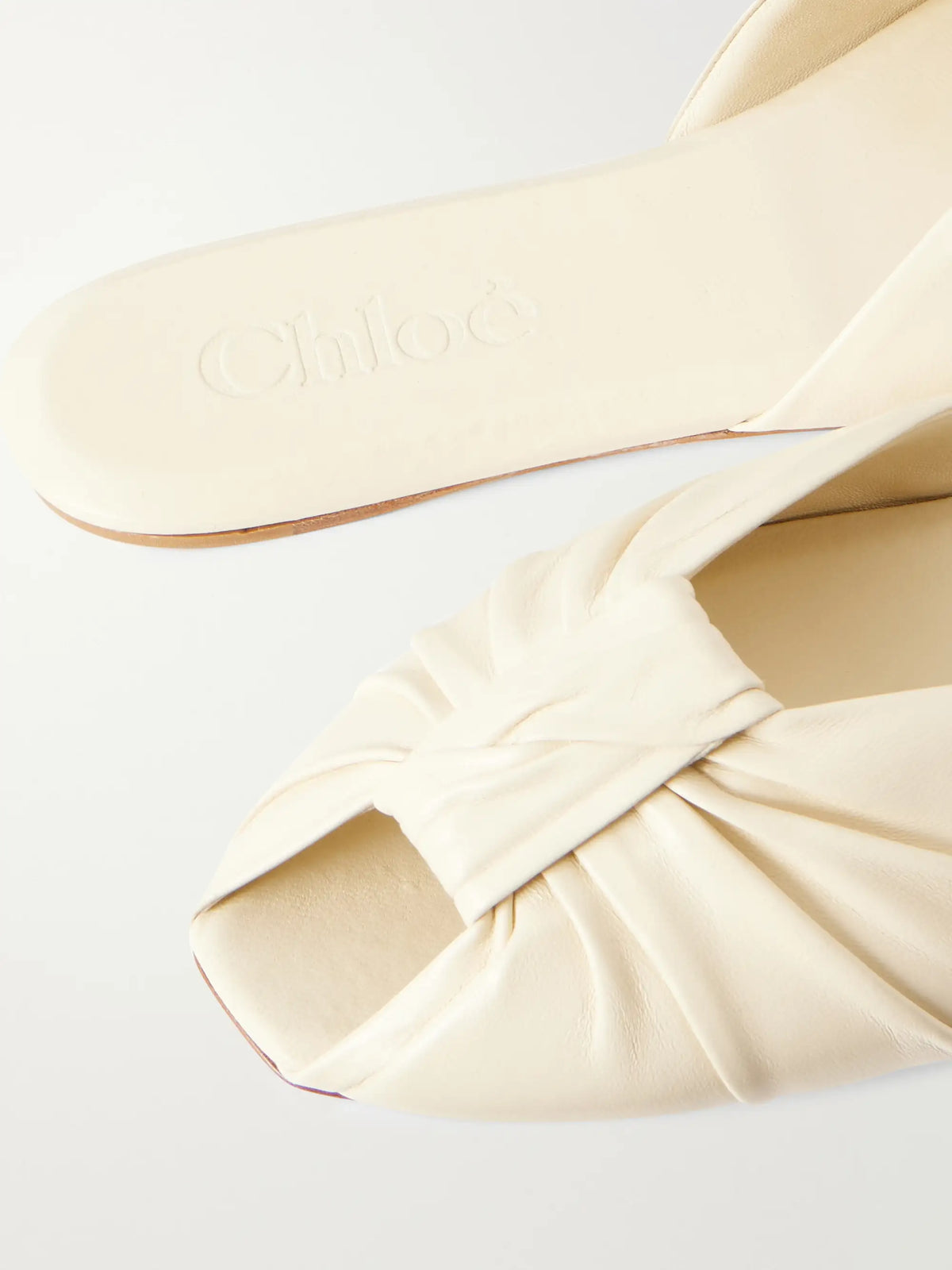 Suzie Ruched Leather Slides