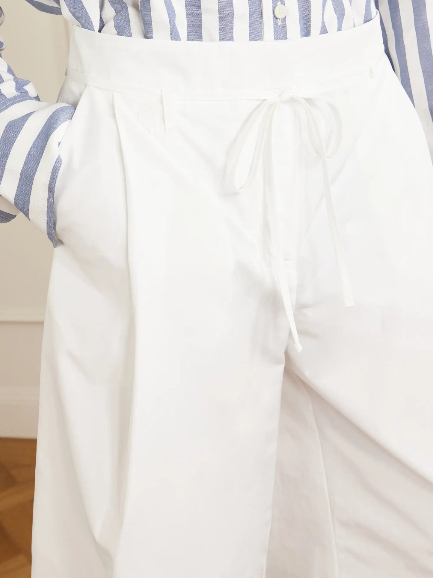 Le Marin High-rise Cotton-poplin Wide-leg Shorts